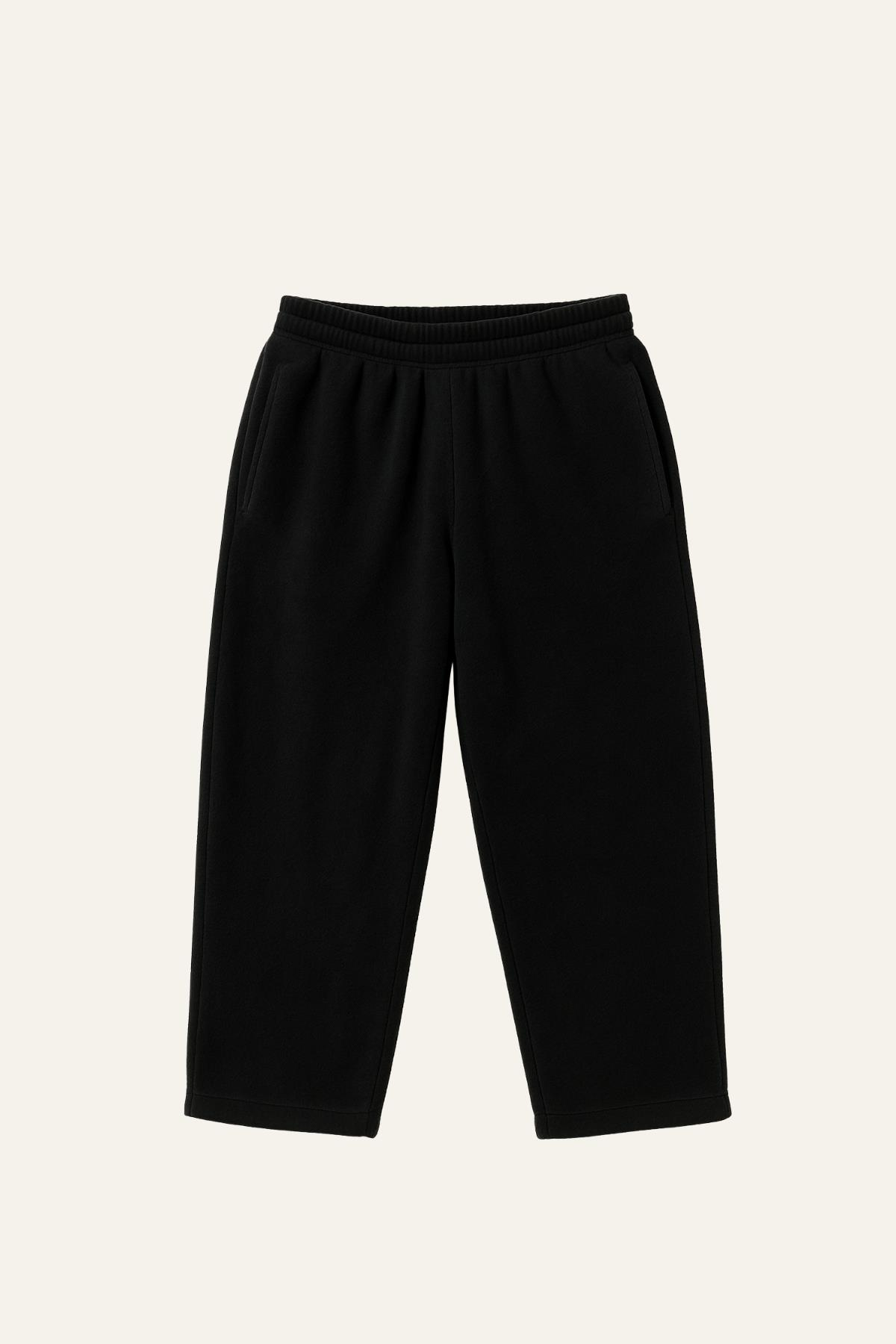 Erkek Çocuk Kapşonlu Fermuarlı Polar İkili Takım - Siyah