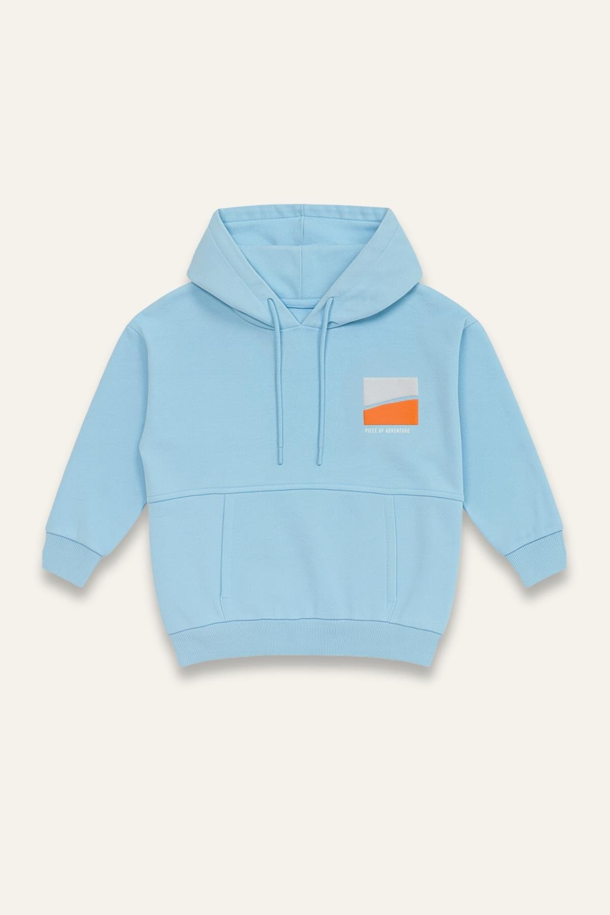 Erkek Çocuk Kapşonlu Kanguru Cepli Sweatshirt - Mavi