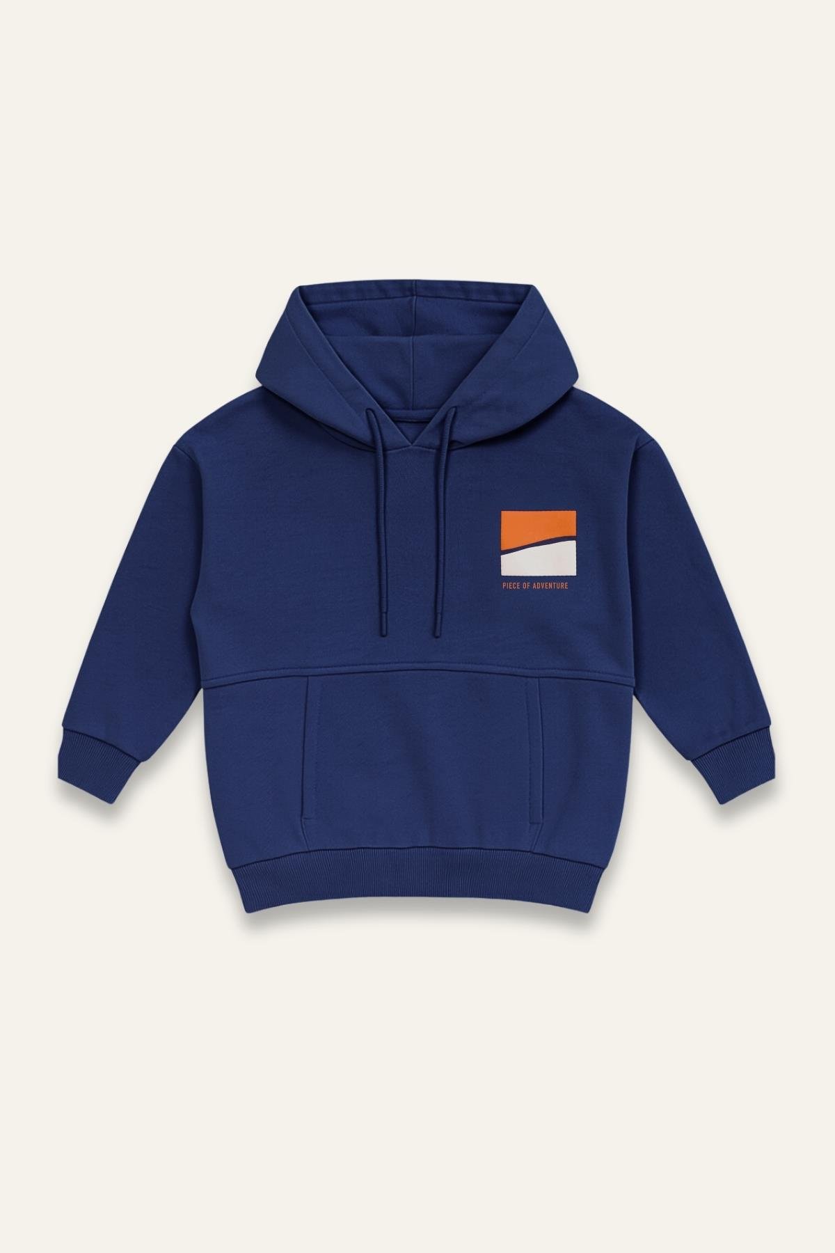 Erkek Çocuk Kapşonlu Kanguru Cepli Sweatshirt - Lacivert