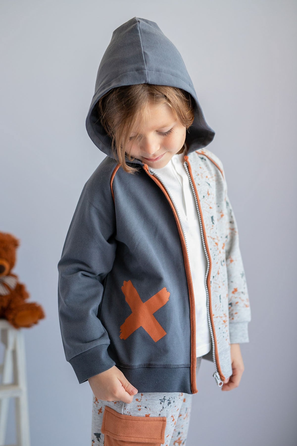 Erkek Çocuk Kapüşonlu Fermuarlı Sweatshirt (6-12yaş)