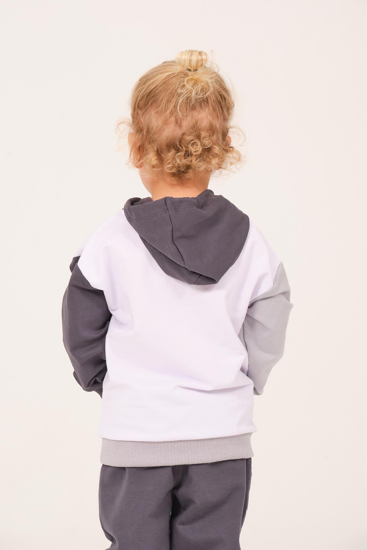 Erkek Çocuk Kapüşonlu Nakışlı Sweatshirt - Antrasit