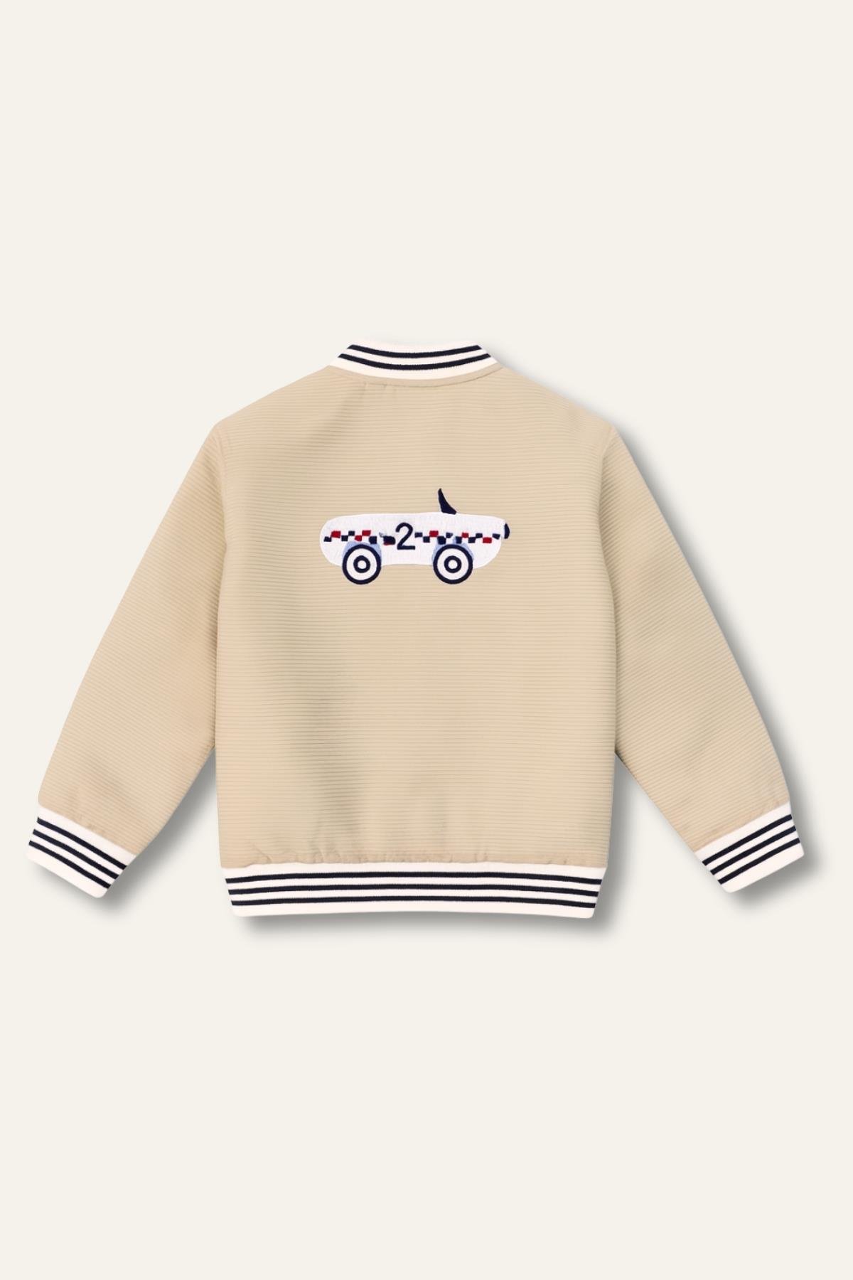 Erkek Çocuk Montlu Üçlü Takım - Bej