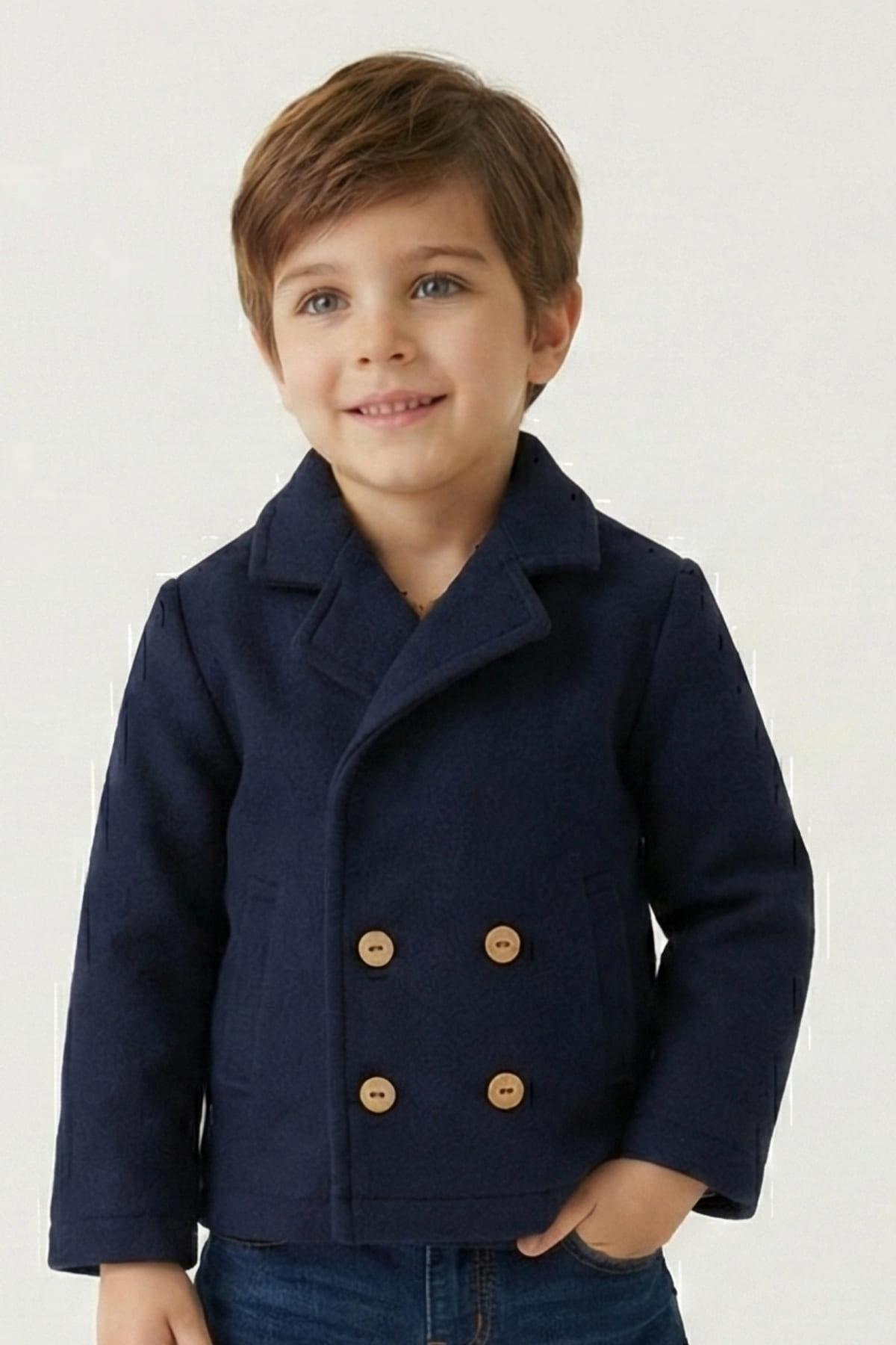 Erkek Çocuk Örme Ceket - Lacivert