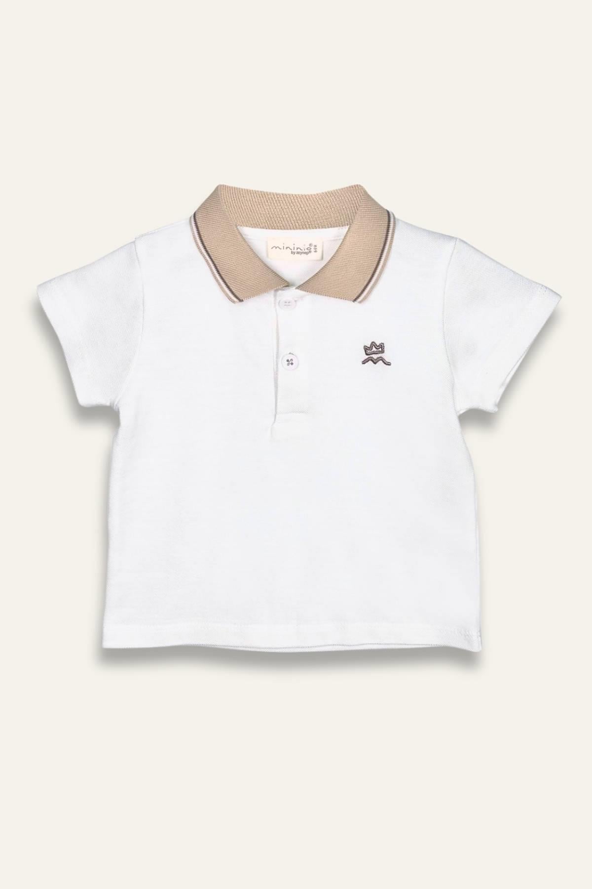 Erkek Çocuk Polo Yaka T-shirt - Ekru