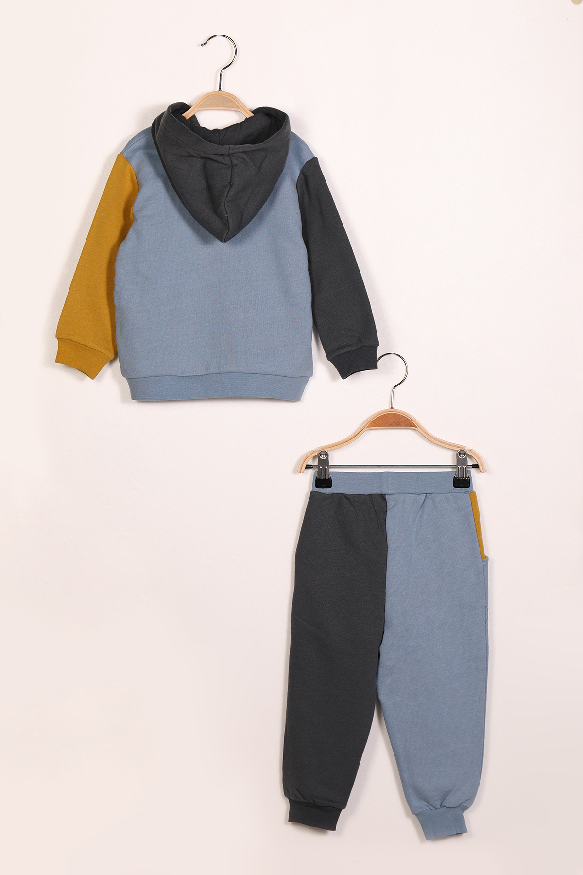 Erkek Cocuk Renkli (Sari, Mavi, Gri) Spor Takim 2Y-7Y