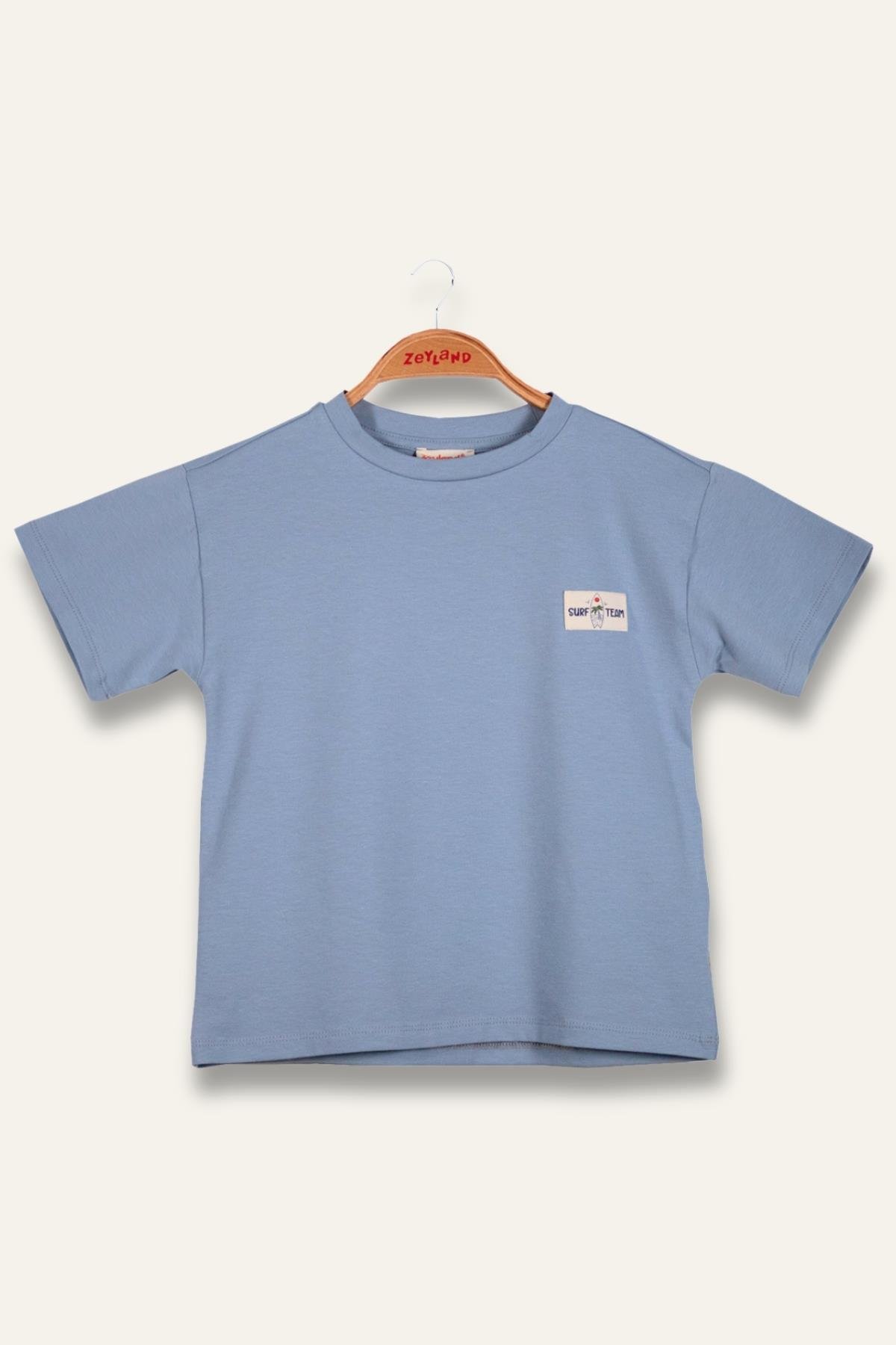 Erkek Çoçuk Sörf Baskılı T-Shirt - Mavi