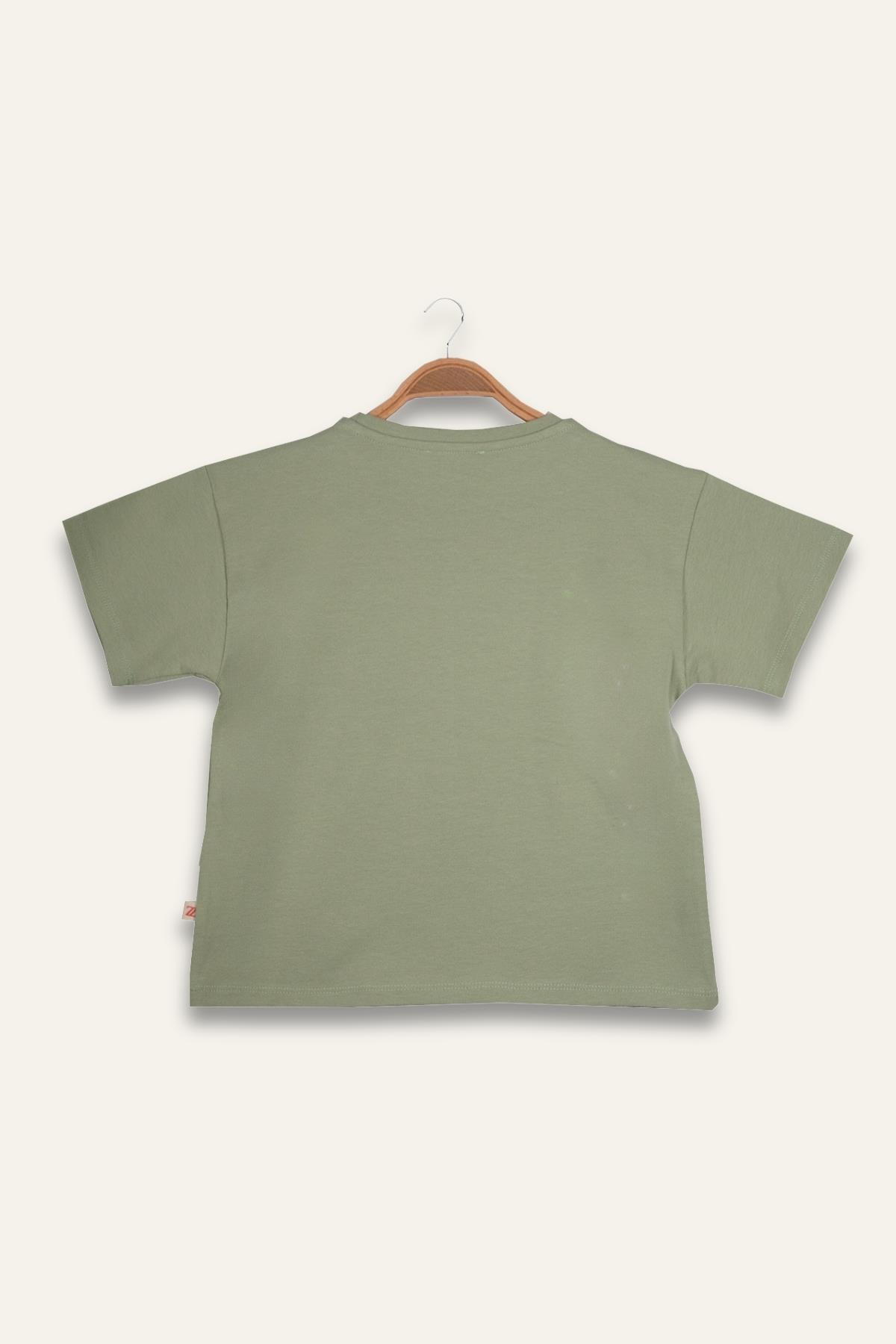 Erkek Çoçuk Sörf Baskılı T-Shirt - Yeşil