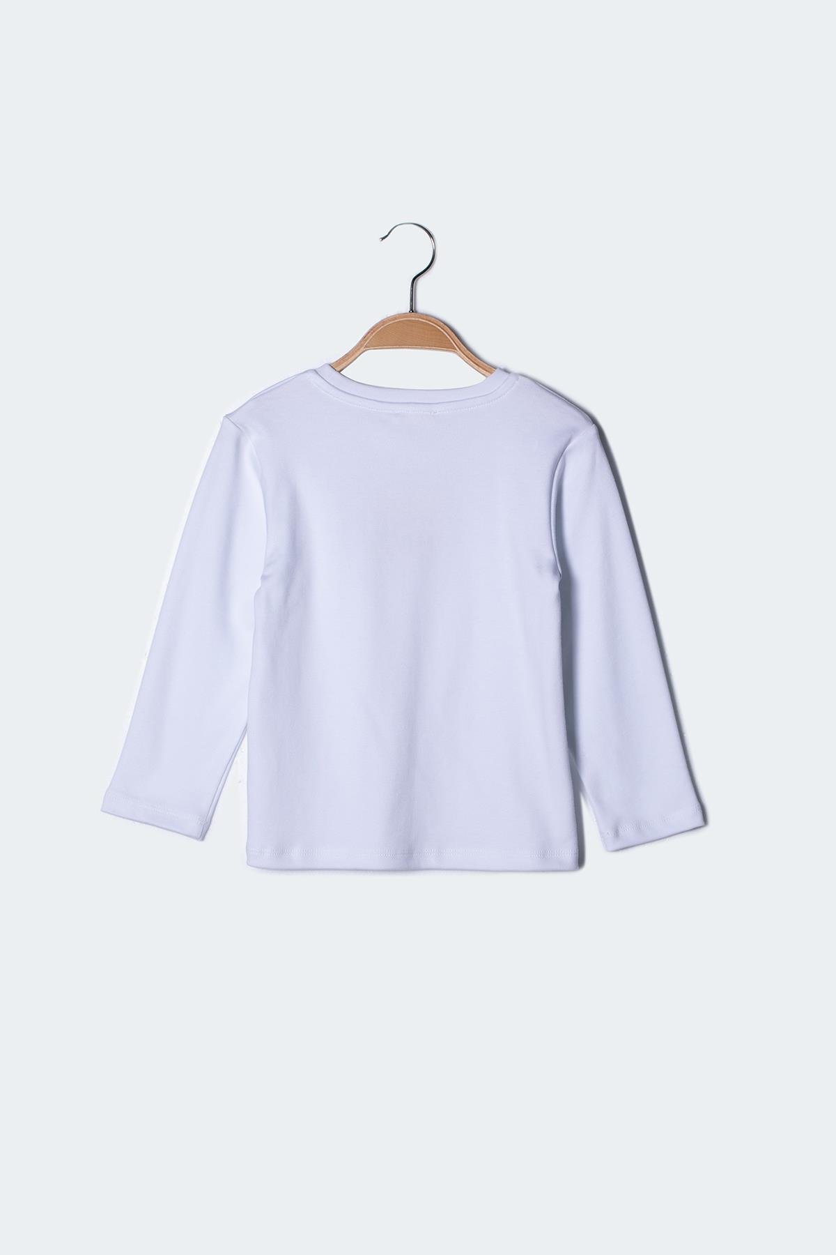 ERKEK COCUK YAZI BASKILI UZUN KOLLU T-SHIRT