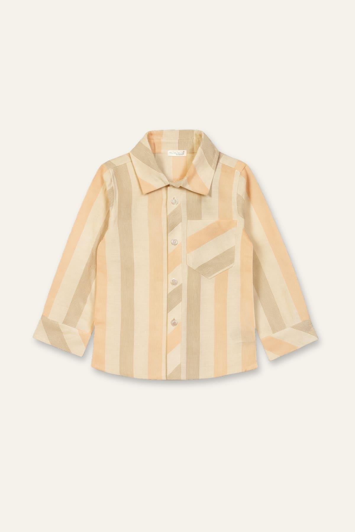 Erkek Çocuk Yelekli 3'lü Takım  - Kahverengi