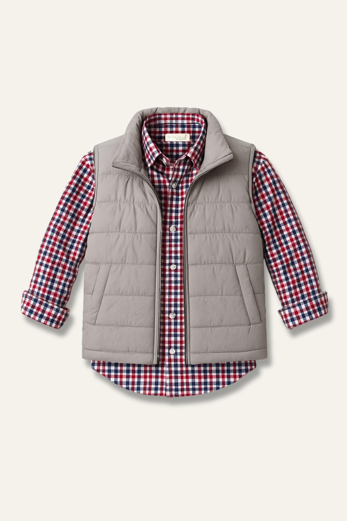 Erkek Çocuk Yelekli Dörtlü Takım - Kırmızı