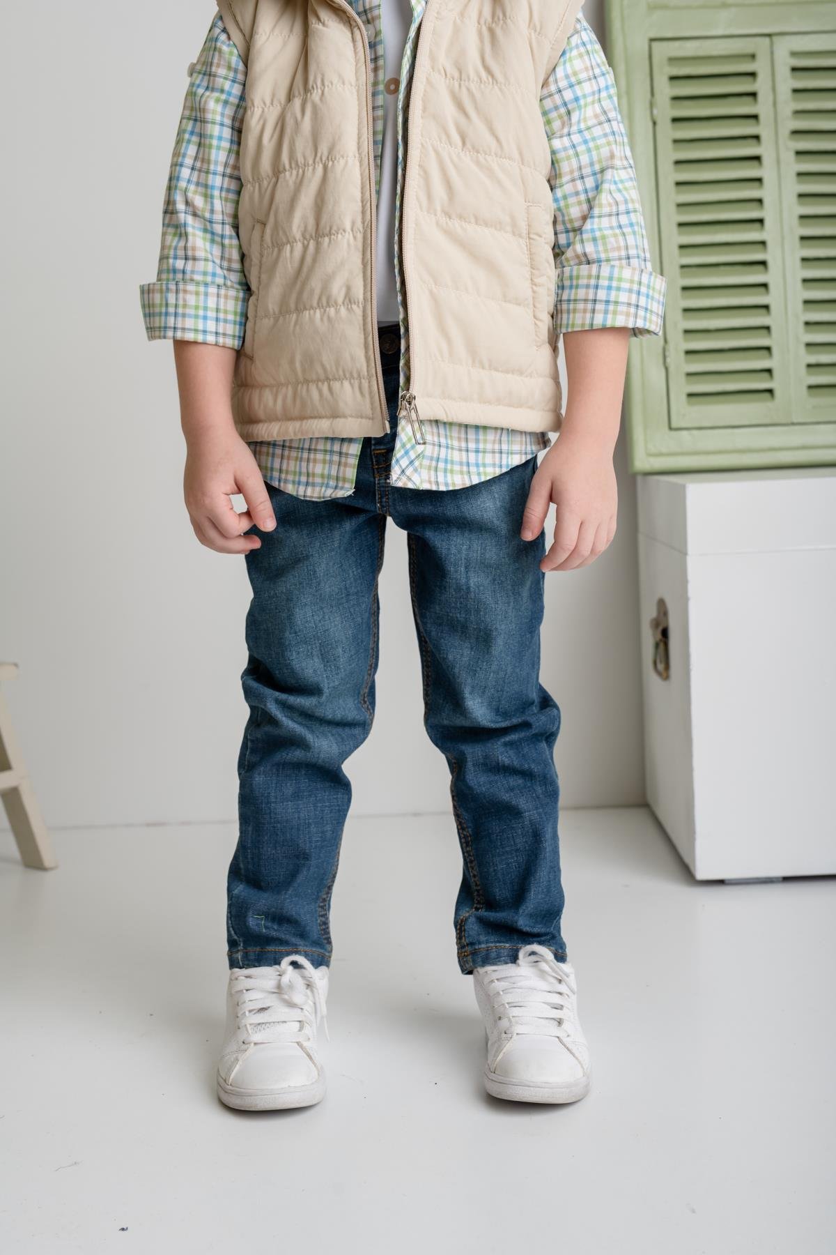 Erkek Çocuk Yelekli Dörtlü Takım - Yeşil