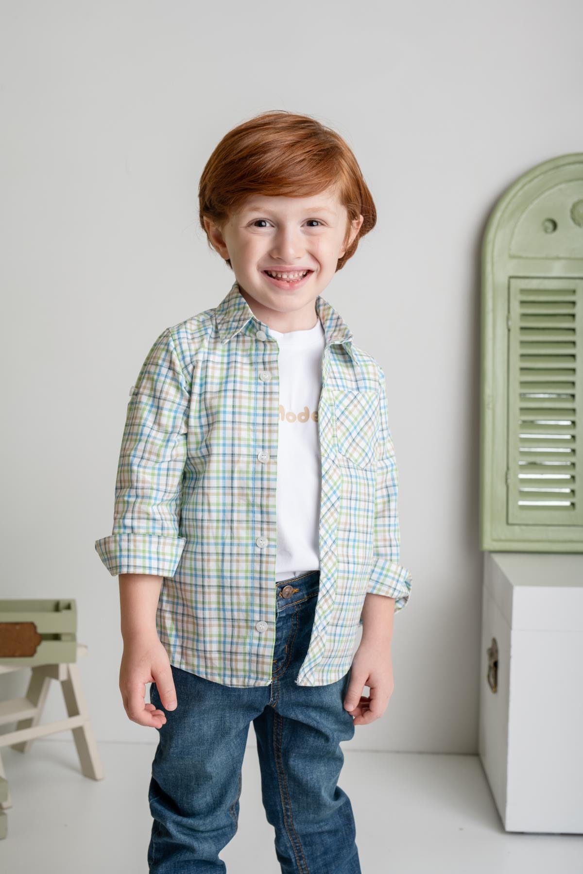 Erkek Çocuk Yelekli Dörtlü Takım - Yeşil