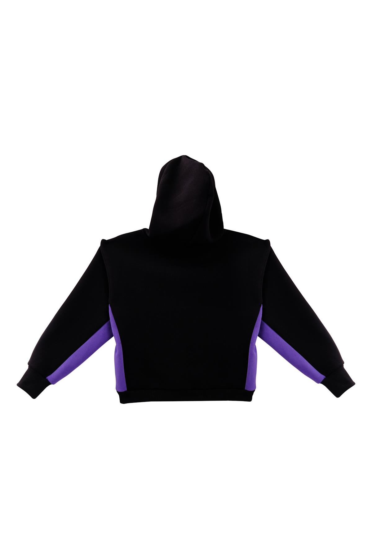 Genç Kız Çocuk Nakış Detaylı Sweatshirt - Siyah