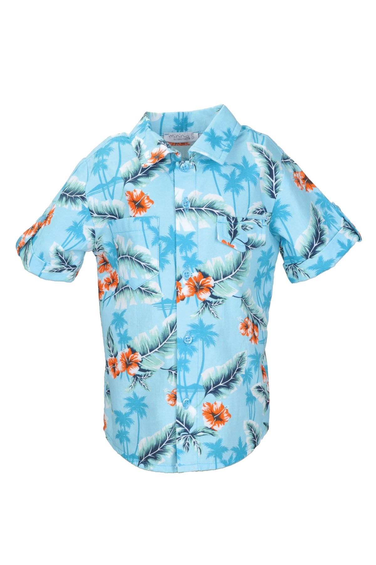 Erkek Bebek Oranj Hawaii Gömlek (9ay-4yaş)
