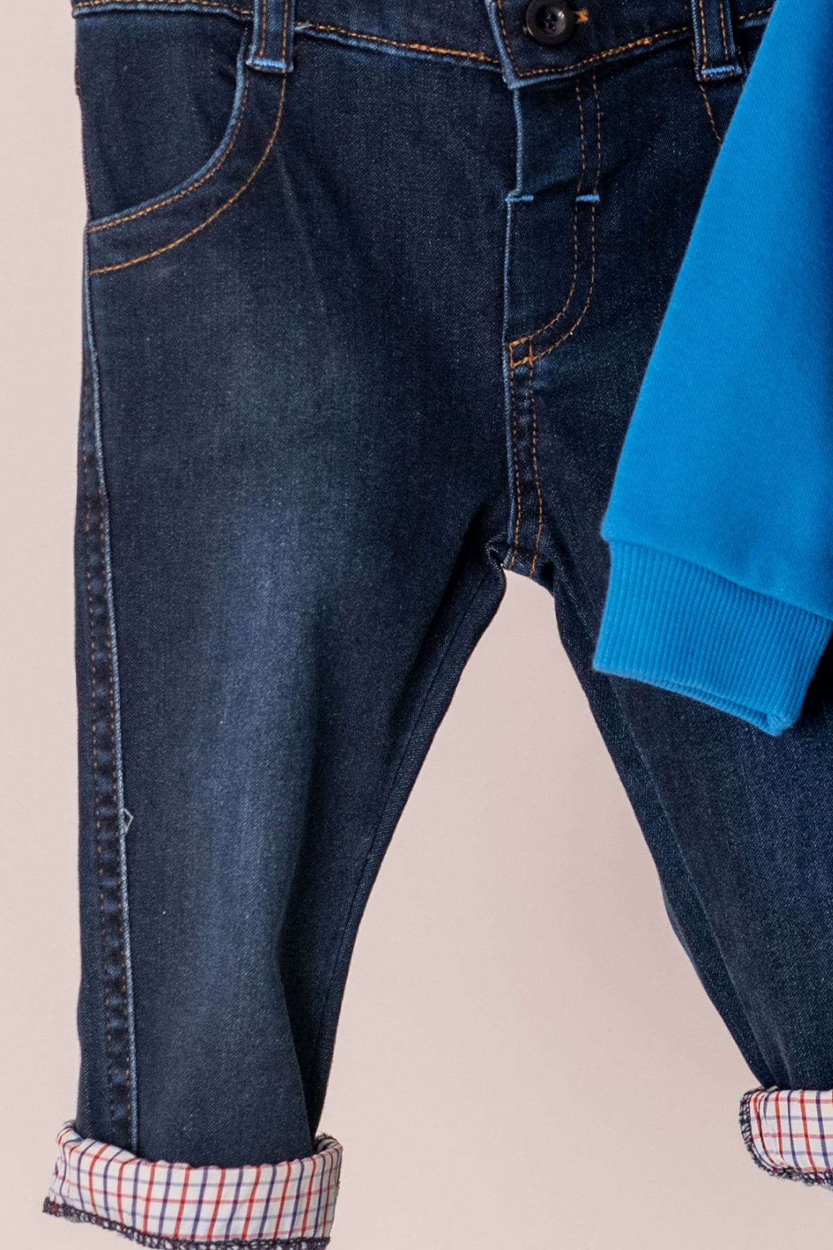 Gömlek Parçali Sweatshirt ve Kot Pantolon Takim (6ay-4yas)