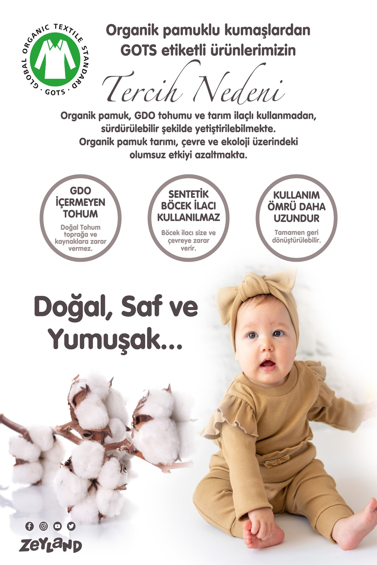 Gots Sertifikalı Organik Volanlı Body (0-4yaş)