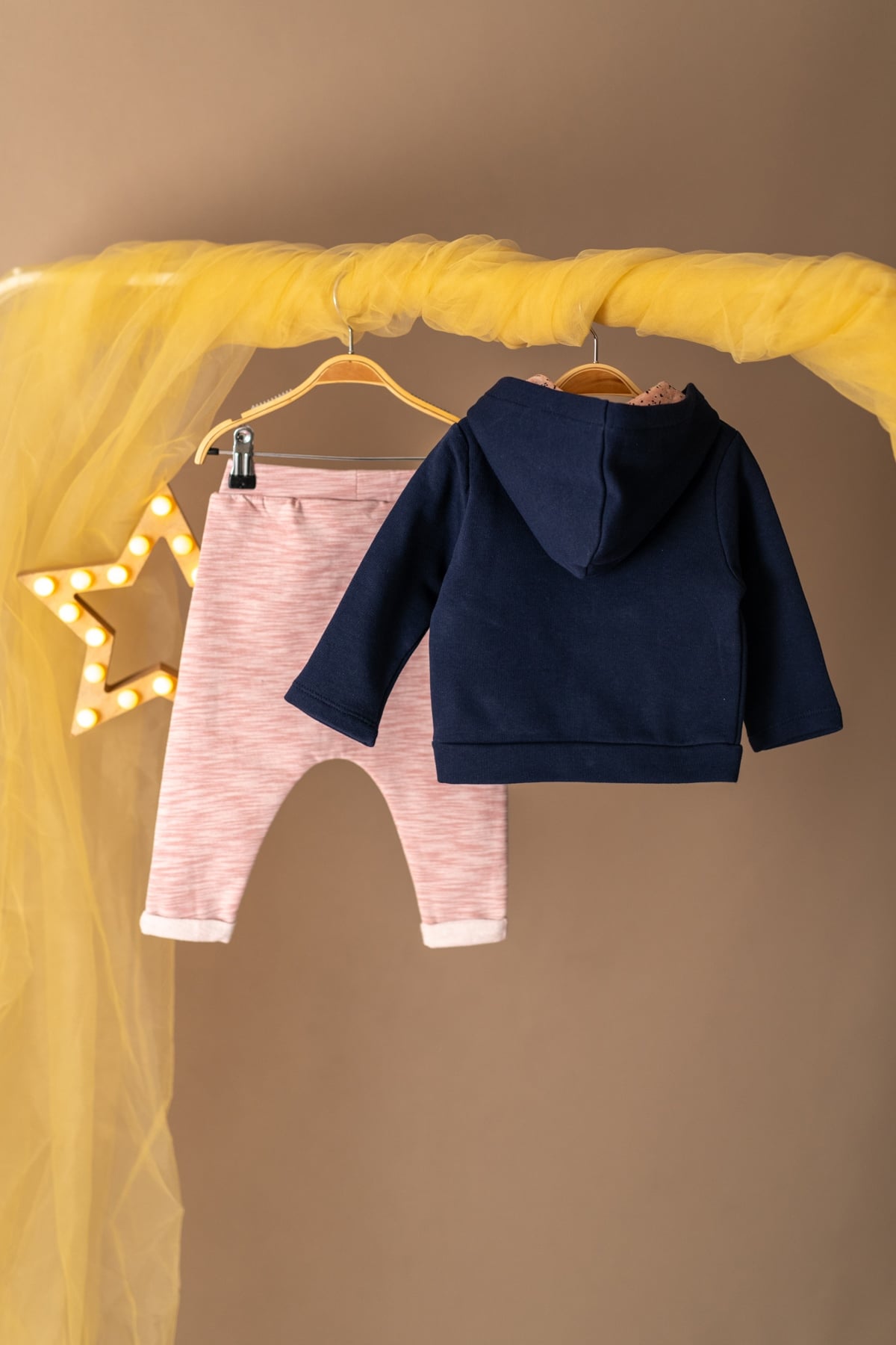Kedi Aplikeli Fermuarli Sweatshirt ve Salvar Takim (0-18ay)