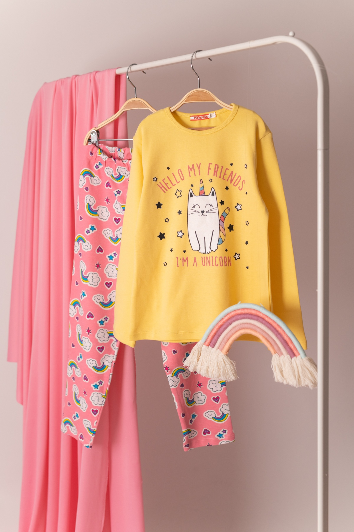 Kedi Baskili Pijama Takimi (5-12yas)