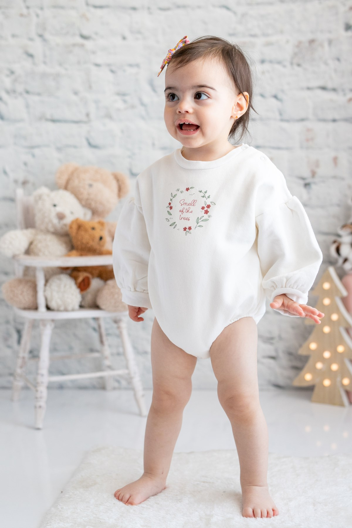 Kız Bebek Beyaz Baskılı Body (6ay-4yaş)