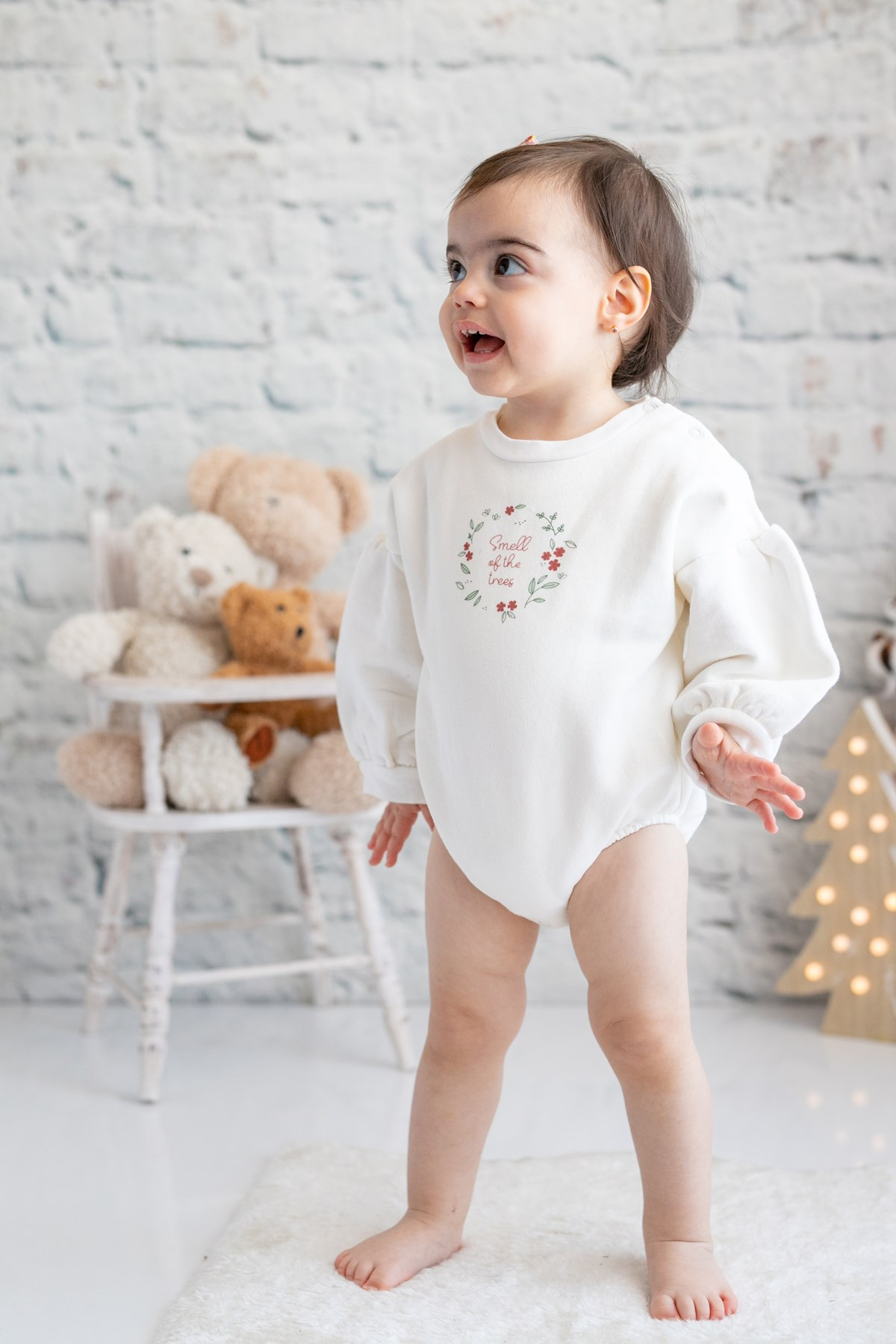 Kız Bebek Beyaz Baskılı Body (6ay-4yaş)