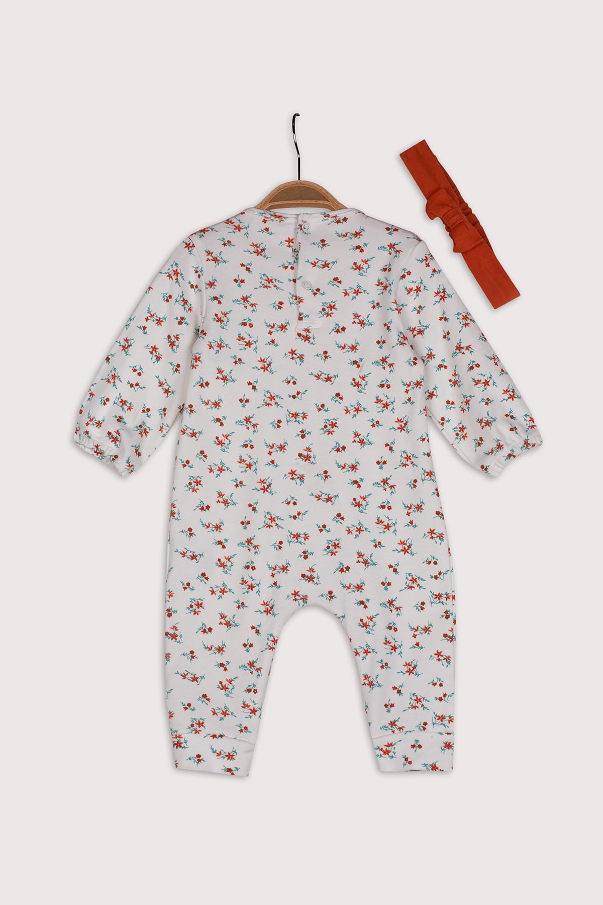 Kız Bebek Çiçek Baskılı Tulum (6-24ay)
