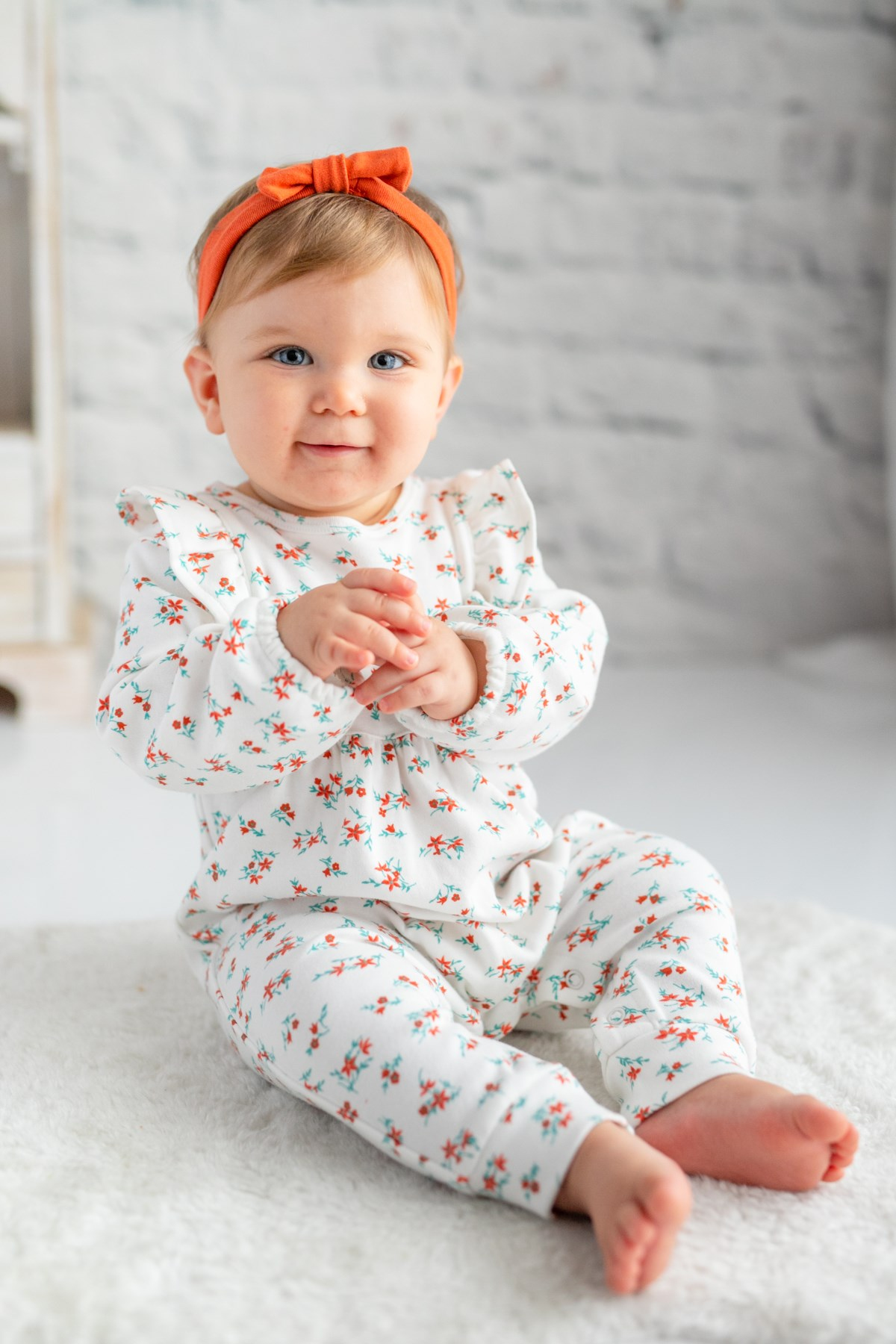 Kız Bebek Çiçek Baskılı Tulum (6-24ay)