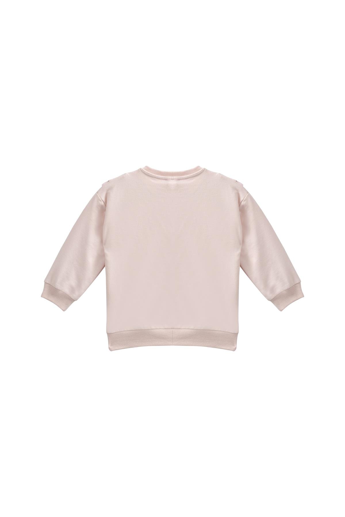 Kız Bebek Fırfır Detaylı Sweatshirt - Pembe