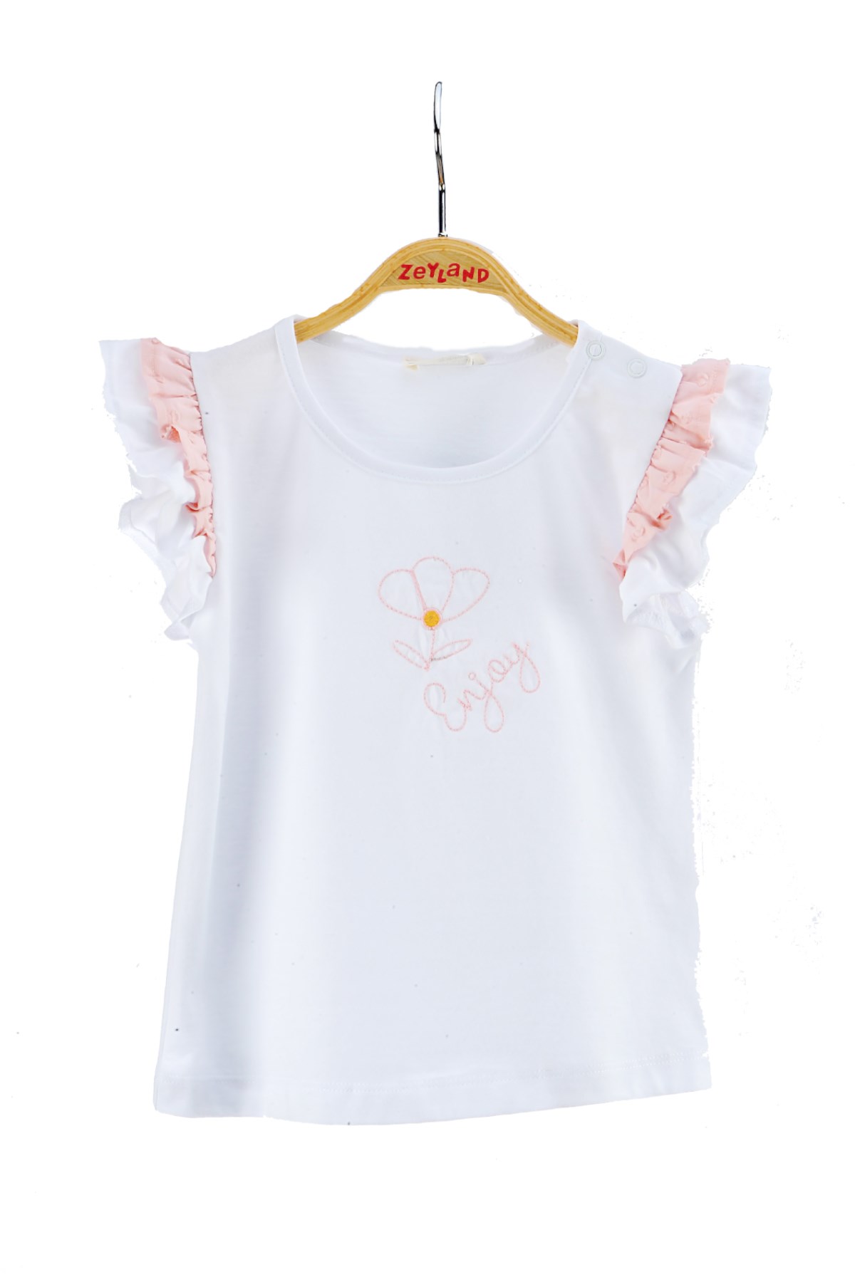 Kiz Bebek Firfirli Pamuk T-shirt
