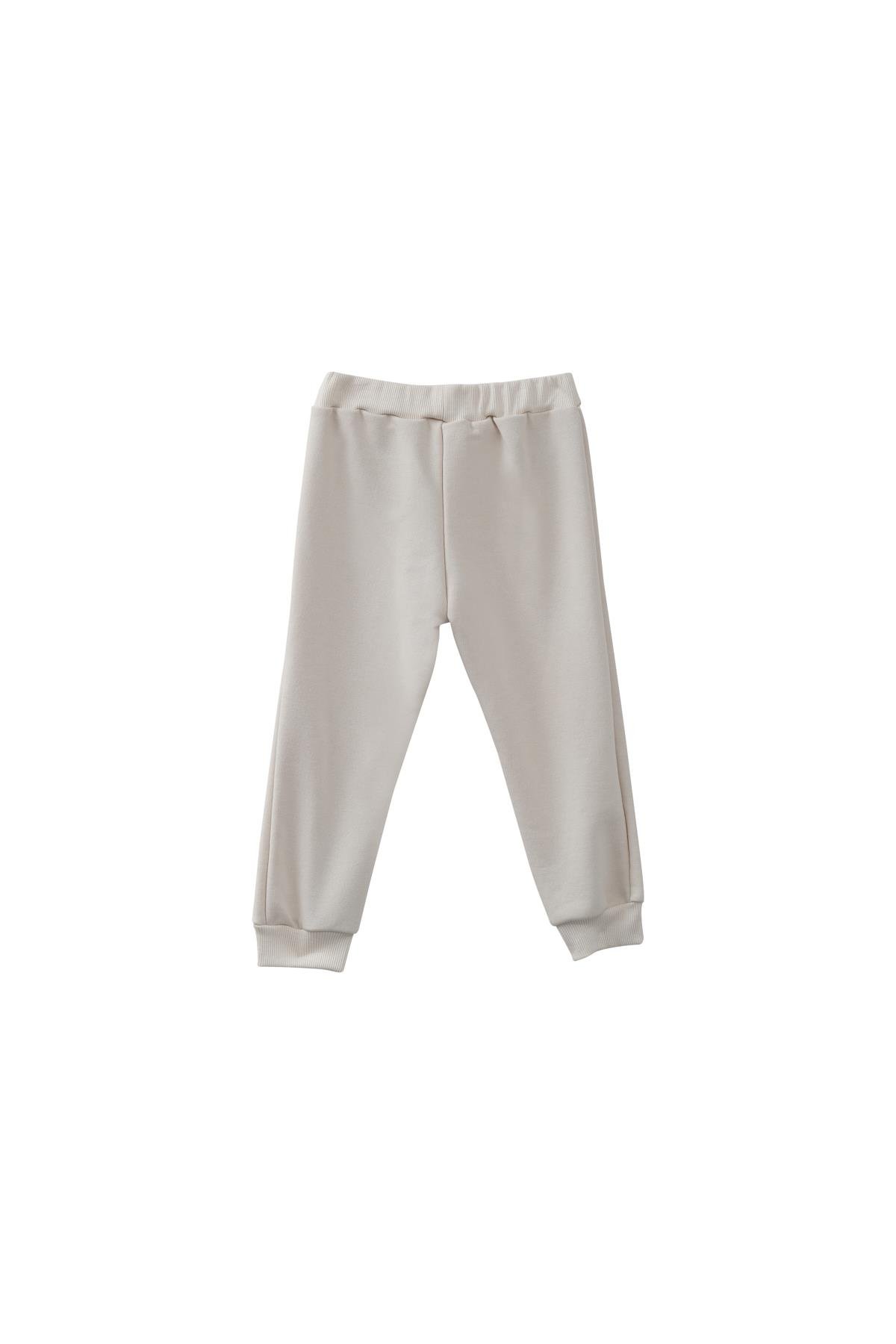 Kız Bebek Kelebek Nakışlı ıkili Takım - Bej