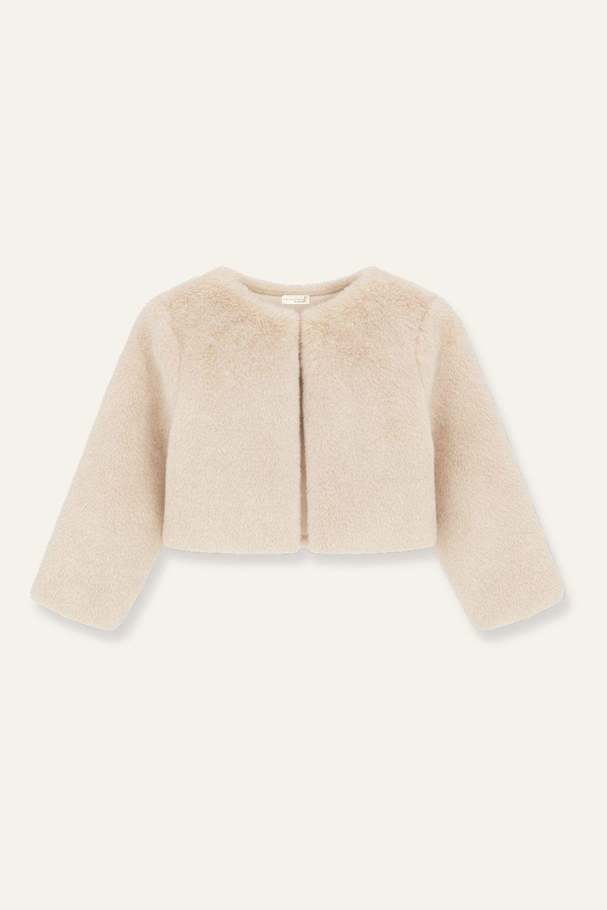 Kız Bebek Peluş Mont - Bej
