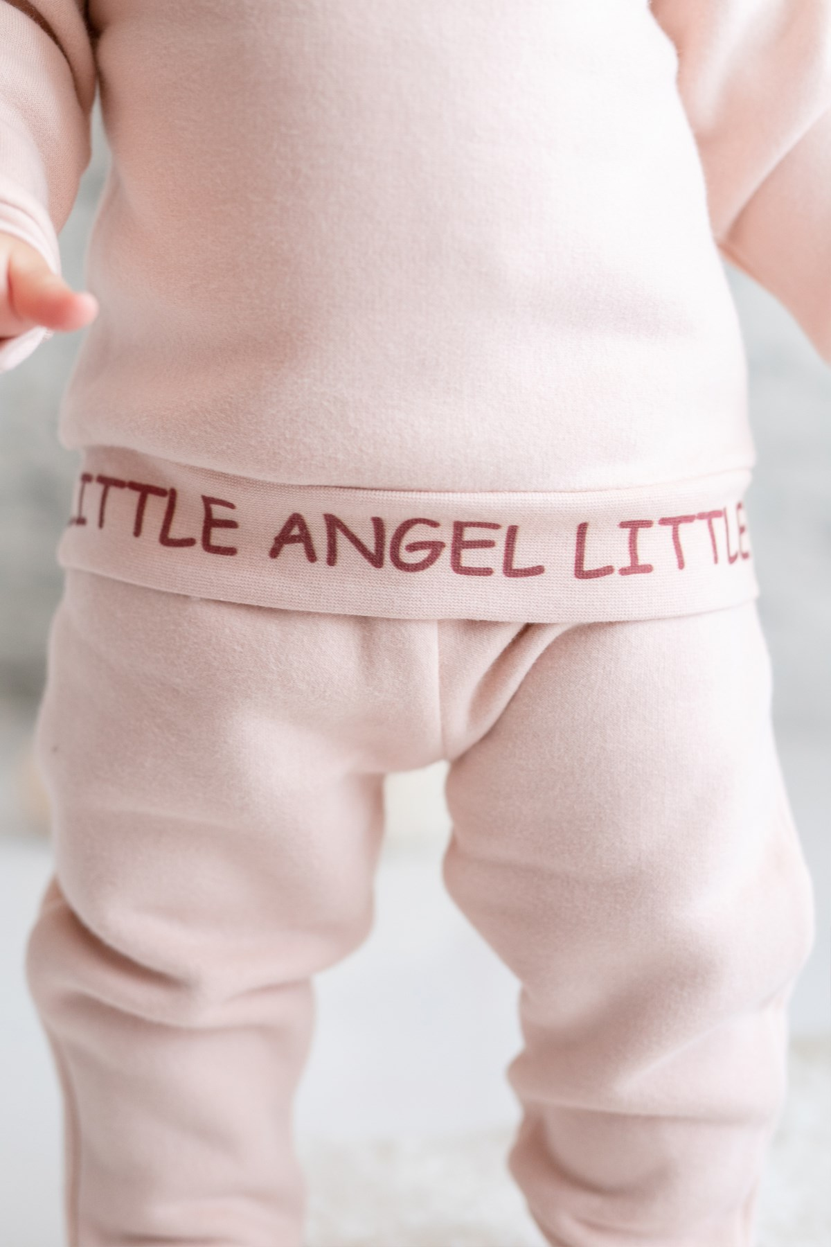 Kız Bebek Pembe Angel Sweatshirt Eşofman Alt Takım (6ay-4yaş)