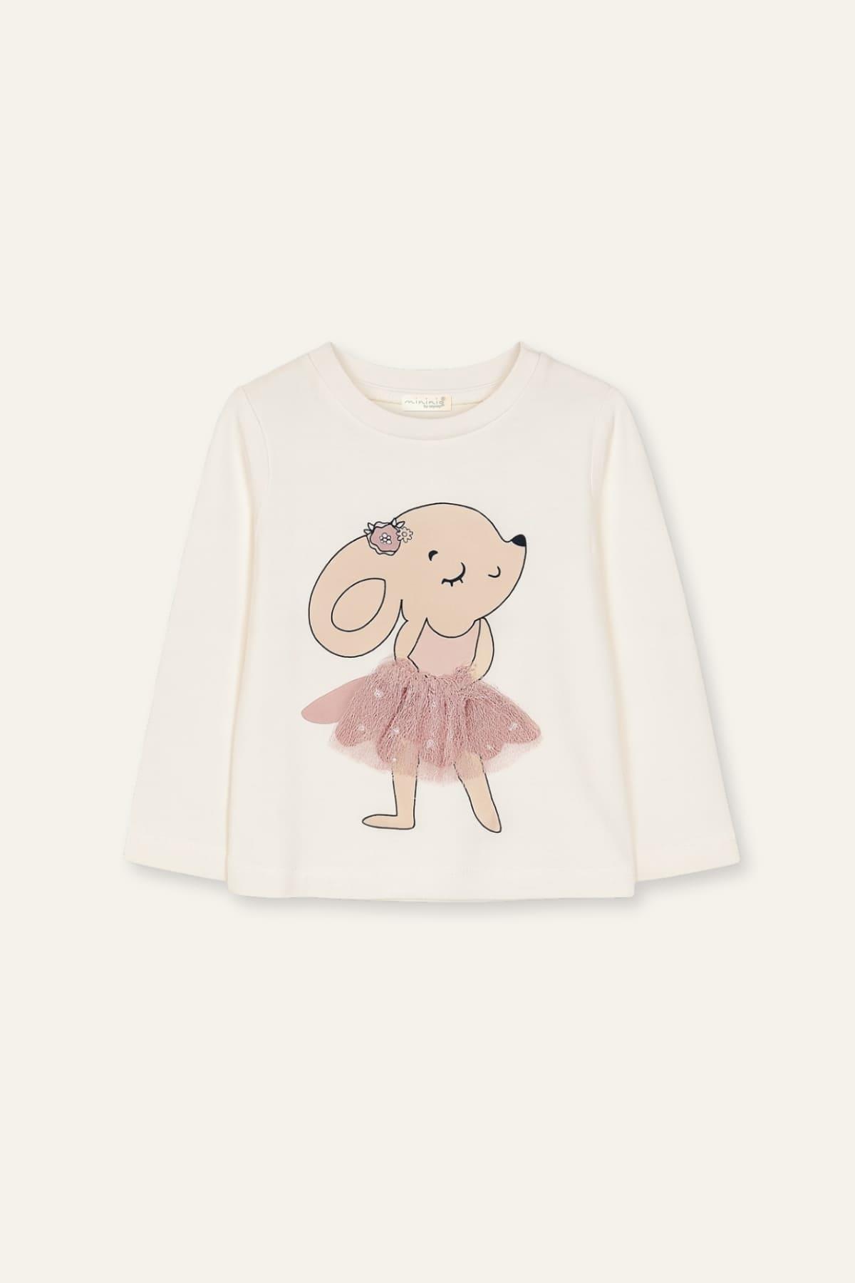 Kız Bebek Tavşan Desenli T-Shirt Ve Tayt ıkili Takım - Pembe
