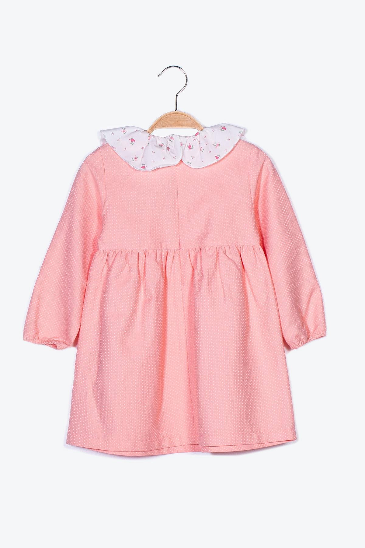 KIZ BEBEK YAKA DETAYLI ELBISE