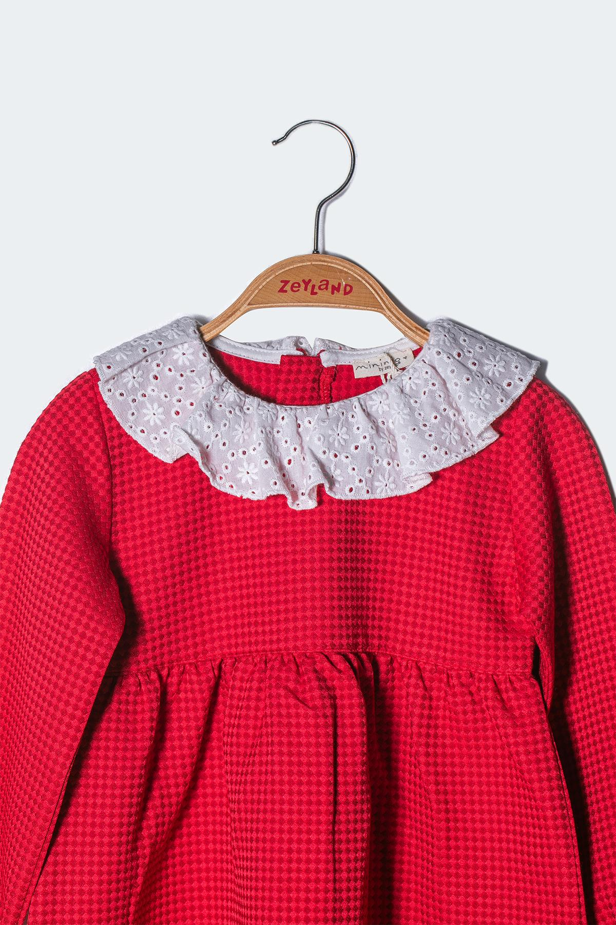 KIZ BEBEK YAKA DETAYLI ELBISE