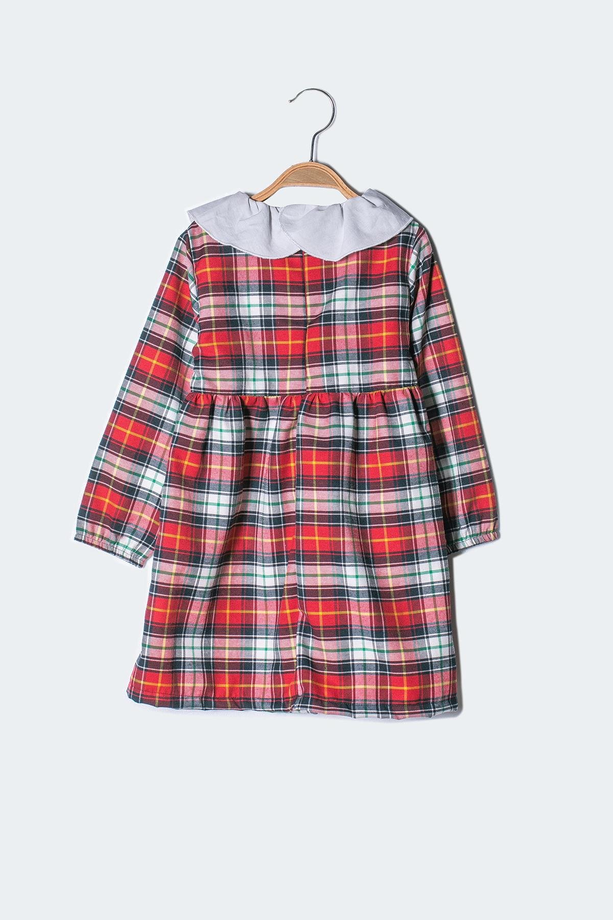 KIZ BEBEK YAKA DETAYLI ELBISE