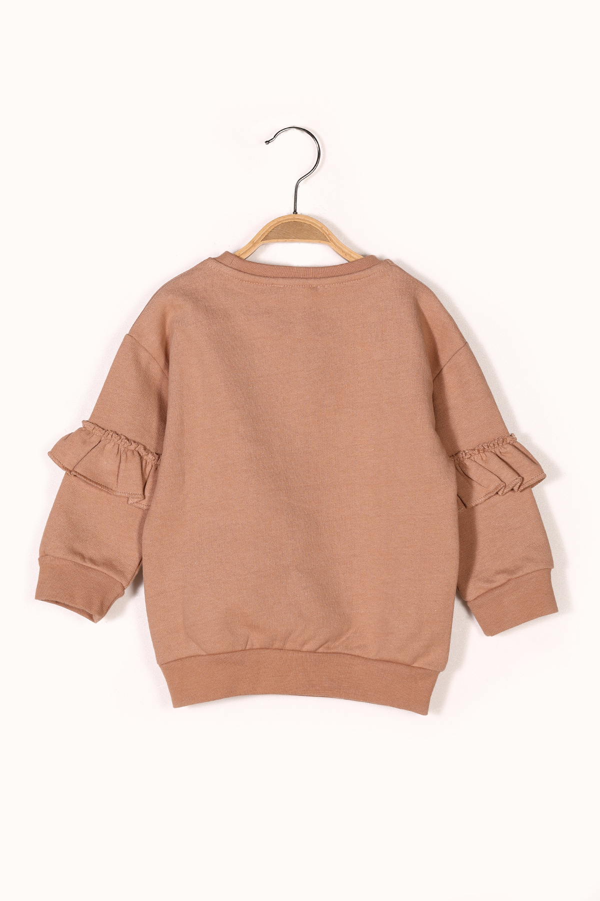 Kiz Cocugu Kahverengi Benekli Sweatshirt 2Y-7Y