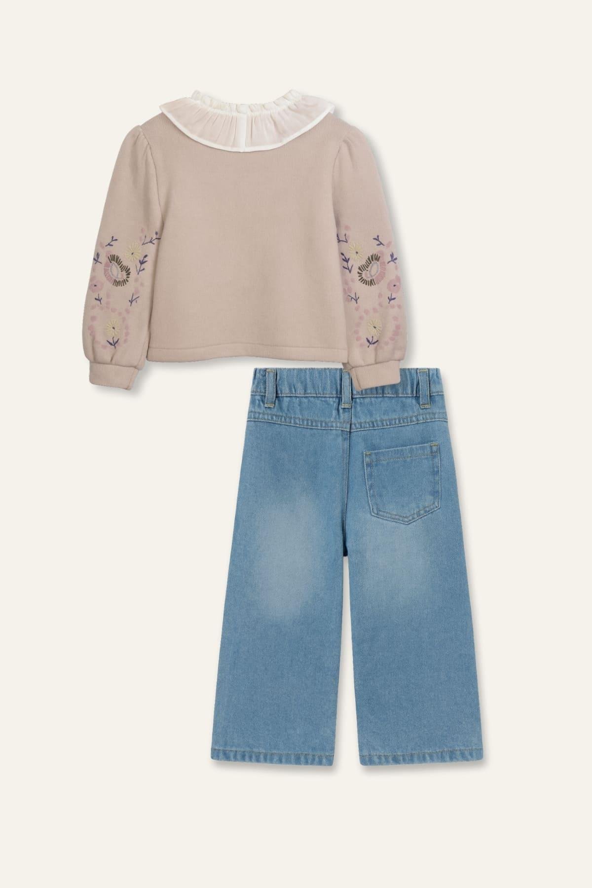Kız Çocuk 3'lü Takım  - Bej