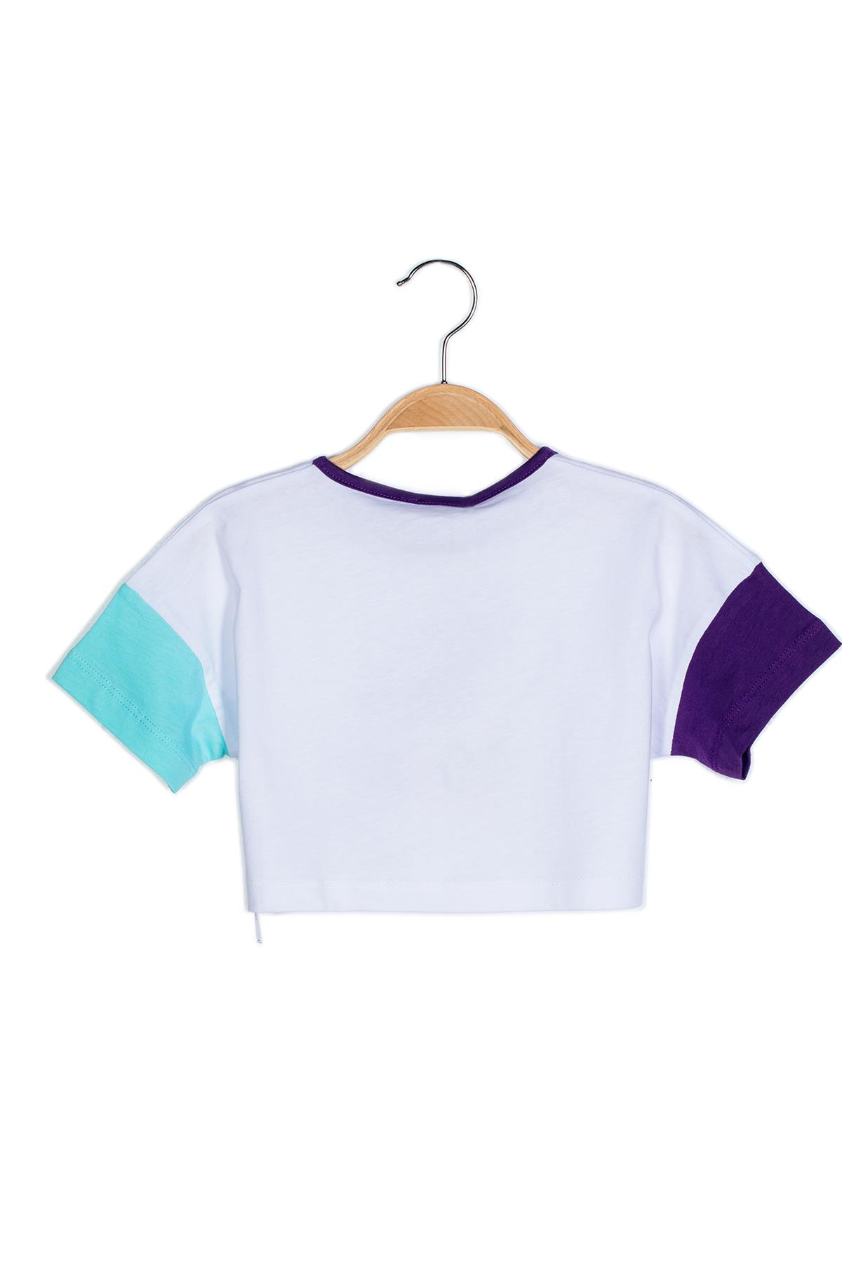 KIZ COCUK BASKILI KISA KOLLU T-SHIRT