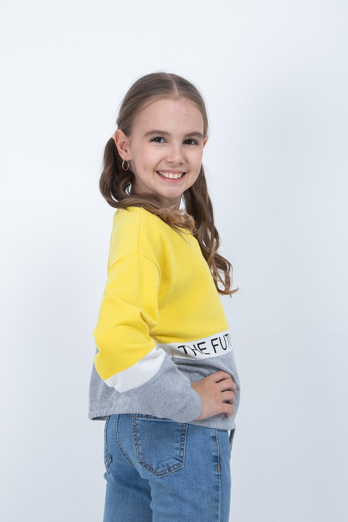 KIZ COCUK BASKILI SWEATSHIRT