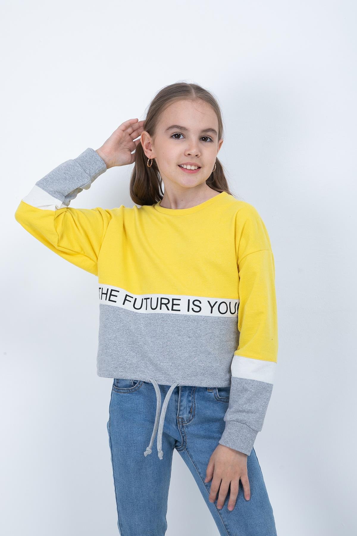 KIZ COCUK BASKILI SWEATSHIRT