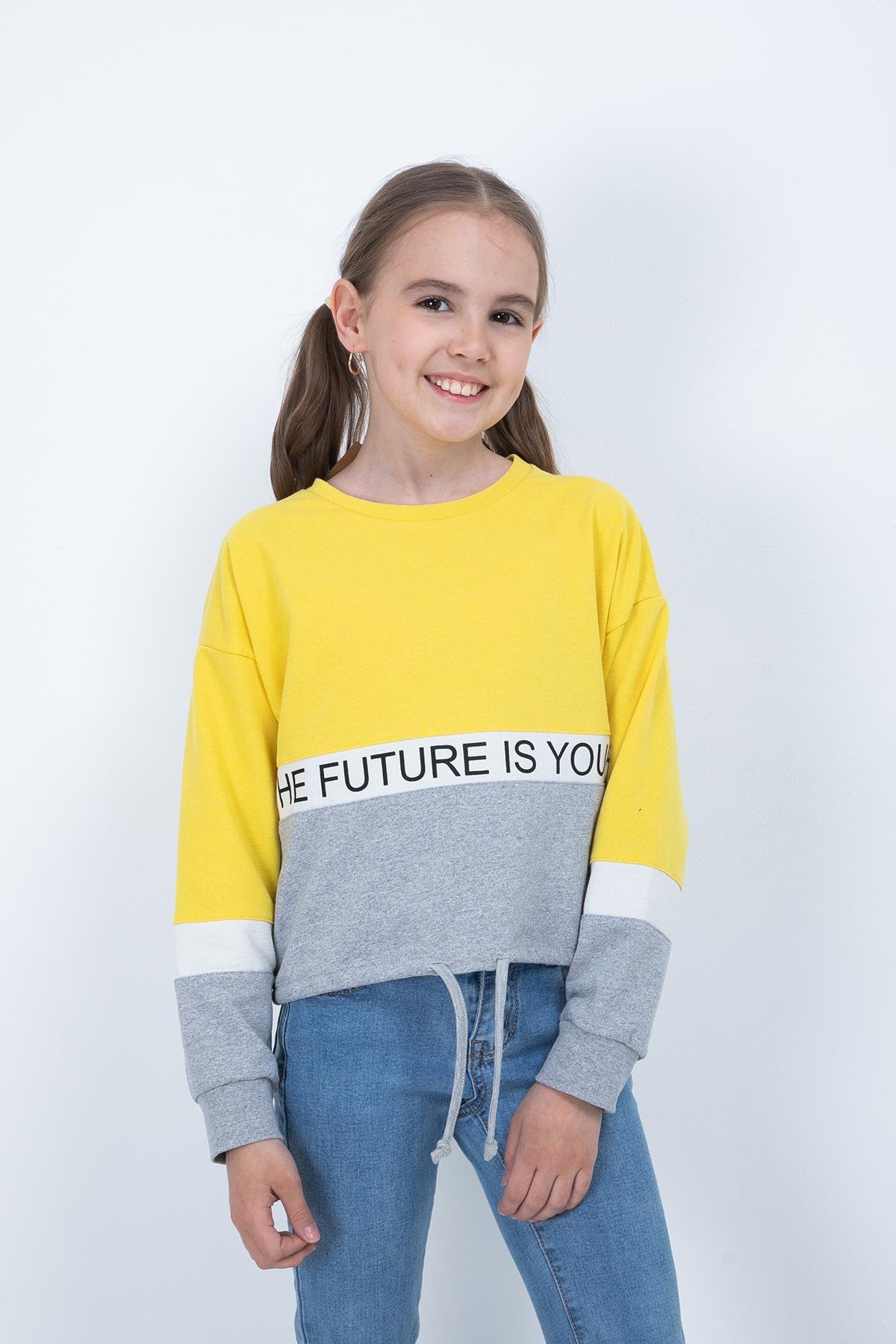 KIZ COCUK BASKILI SWEATSHIRT