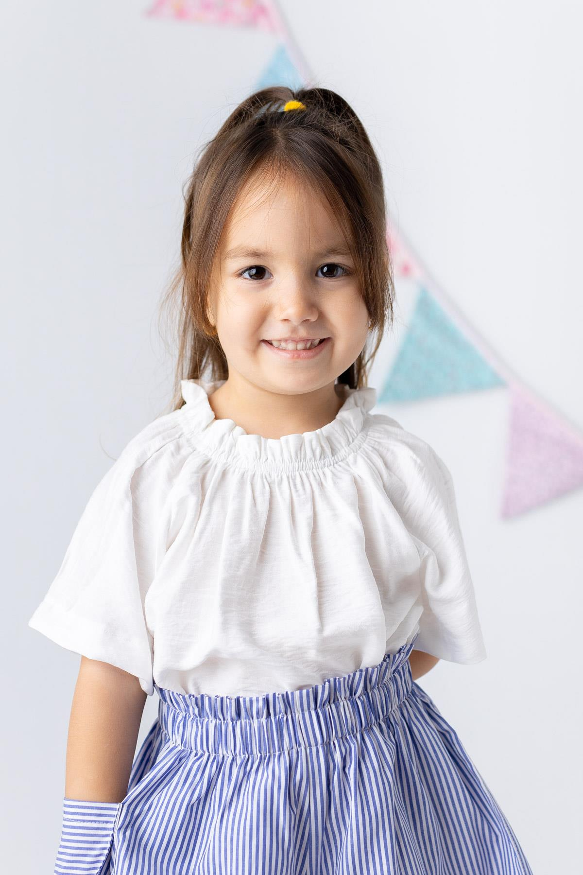 KIZ COCUK DOKUMA VISKON DUZ BLUZ