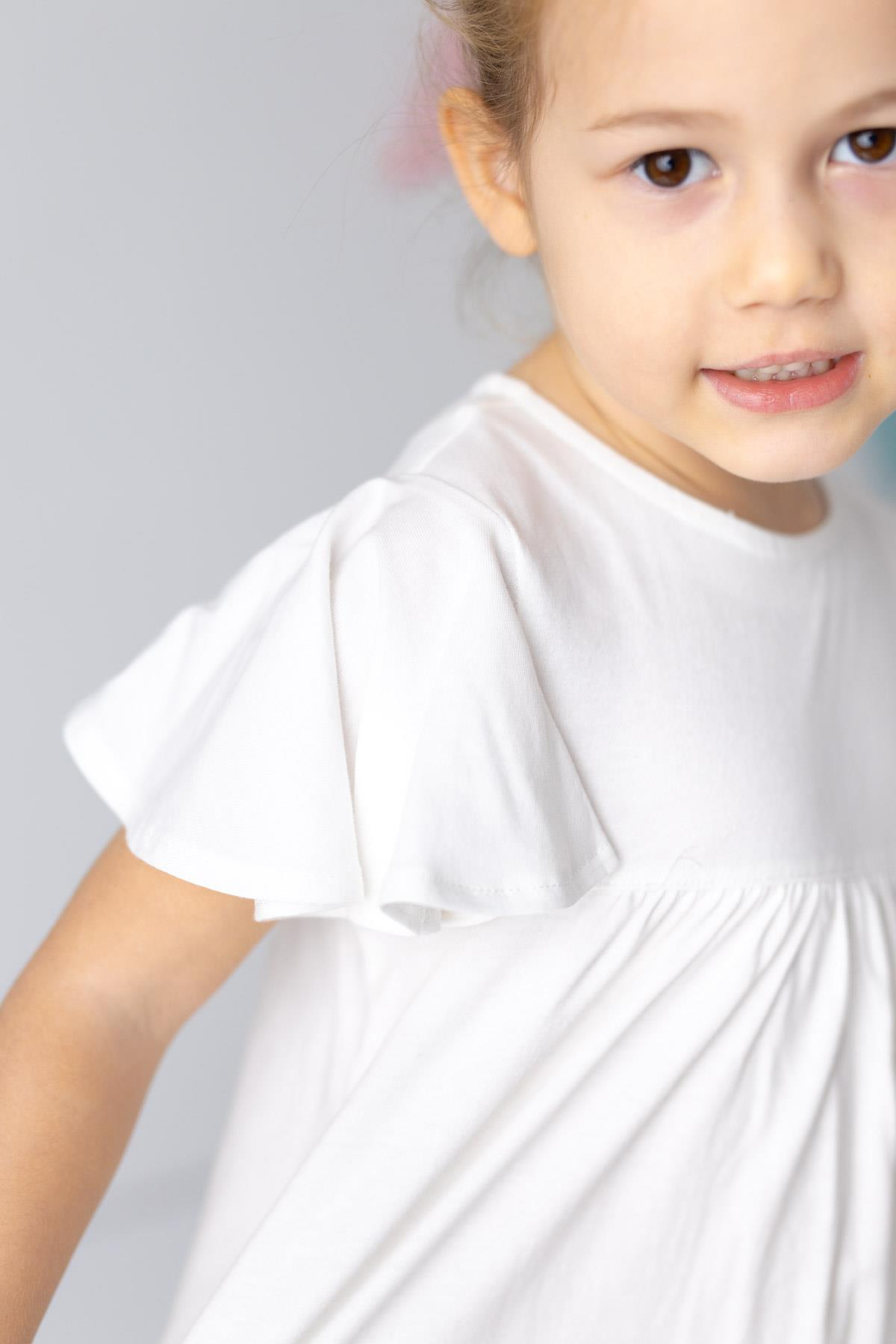 KIZ COCUK ETEK UCU CICEK DESENLI ELBISE