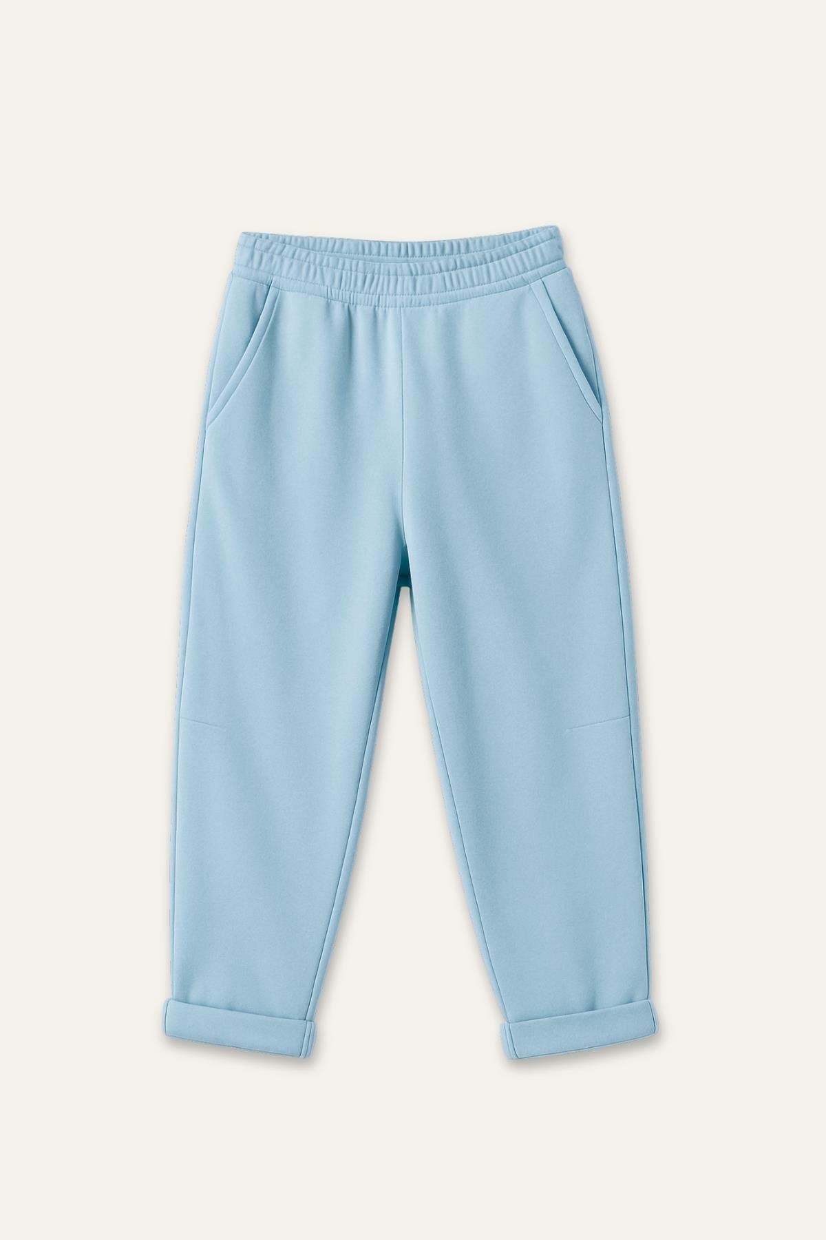 Kız Çocuk Fırçalı Tek Alt - Mavi