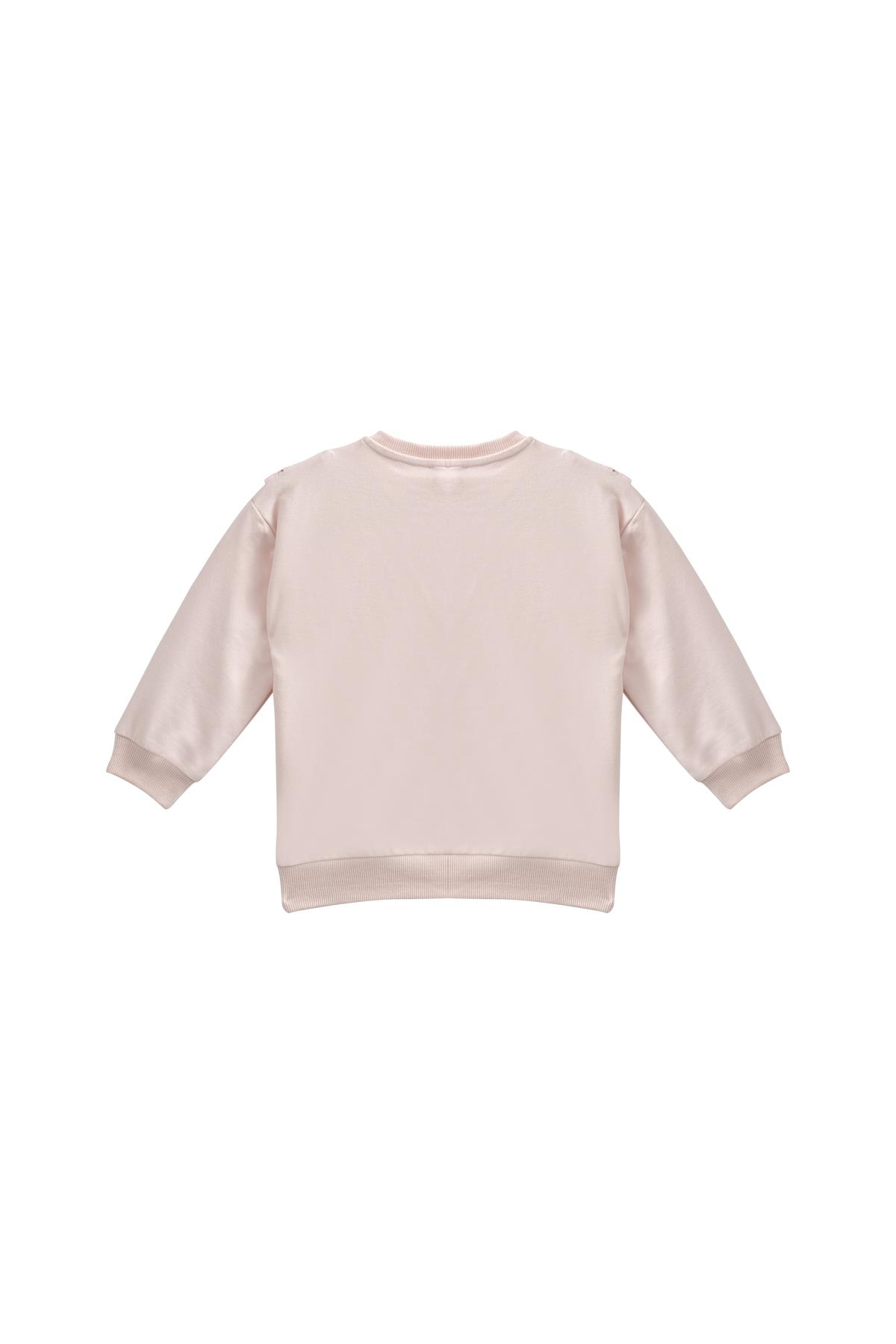 Kız Çocuk Fırfır Detaylı Sweatshirt - Pembe