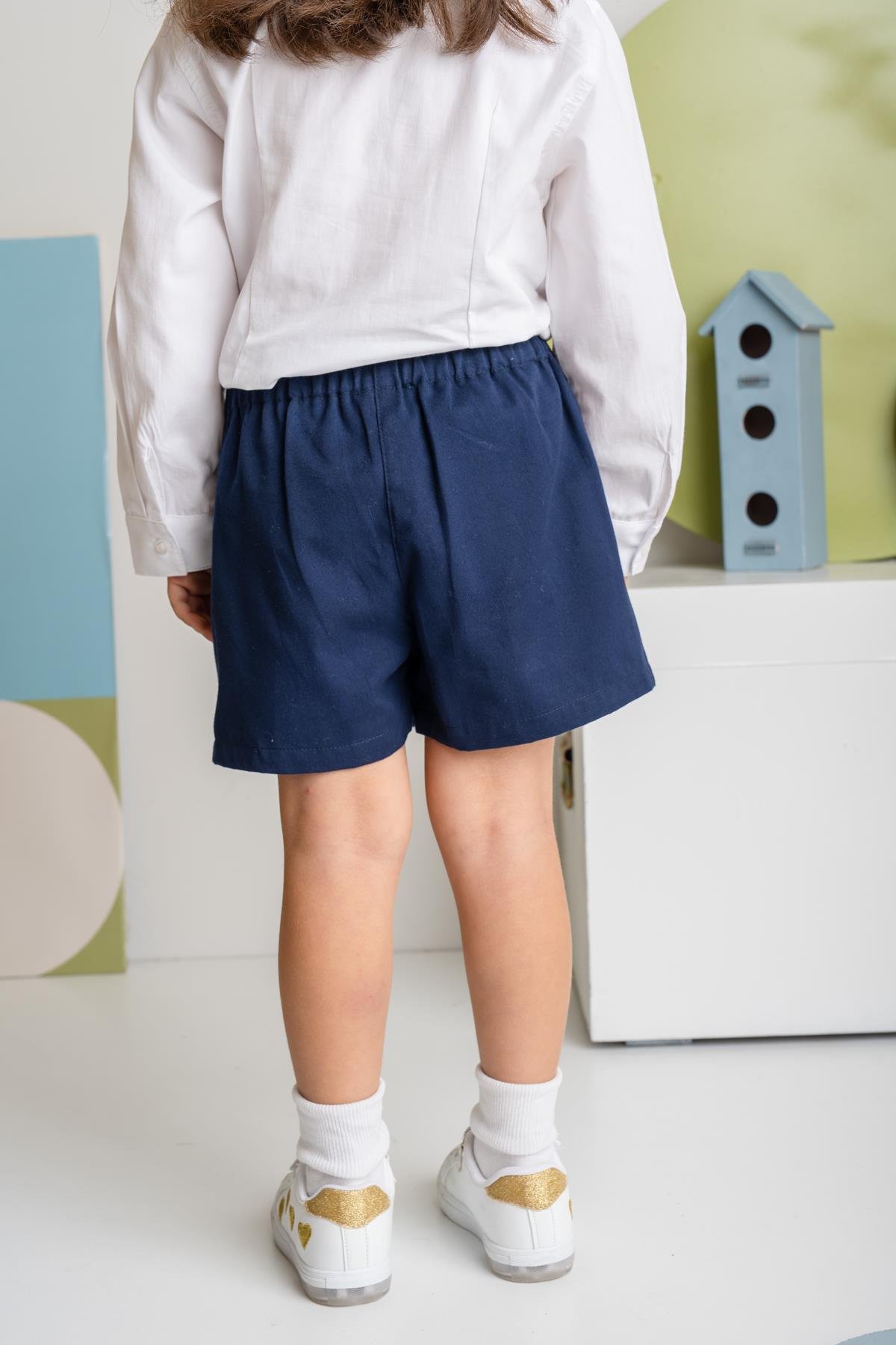 Kız Çocuk Gabardin Şort Etek - Lacivert
