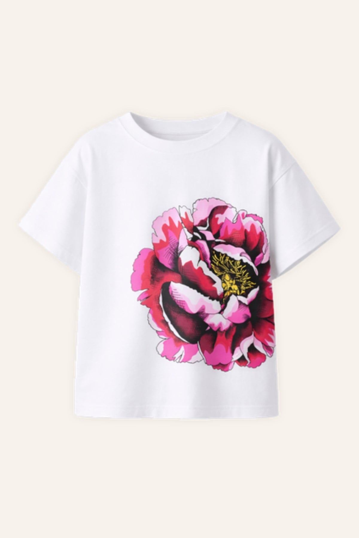 Kız Çocuk Gül Baskılı Tshirt
