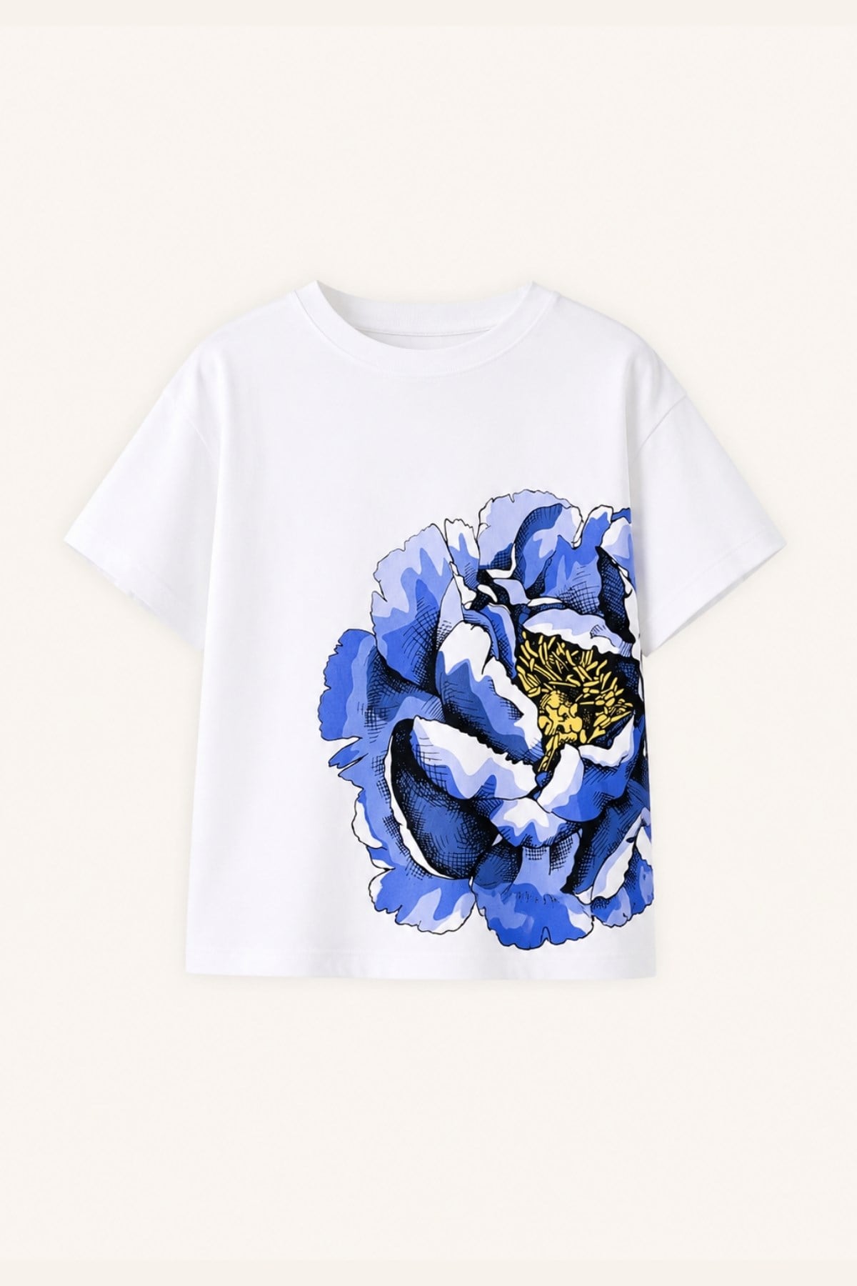 Kız Çocuk Gül Baskılı Tshirt