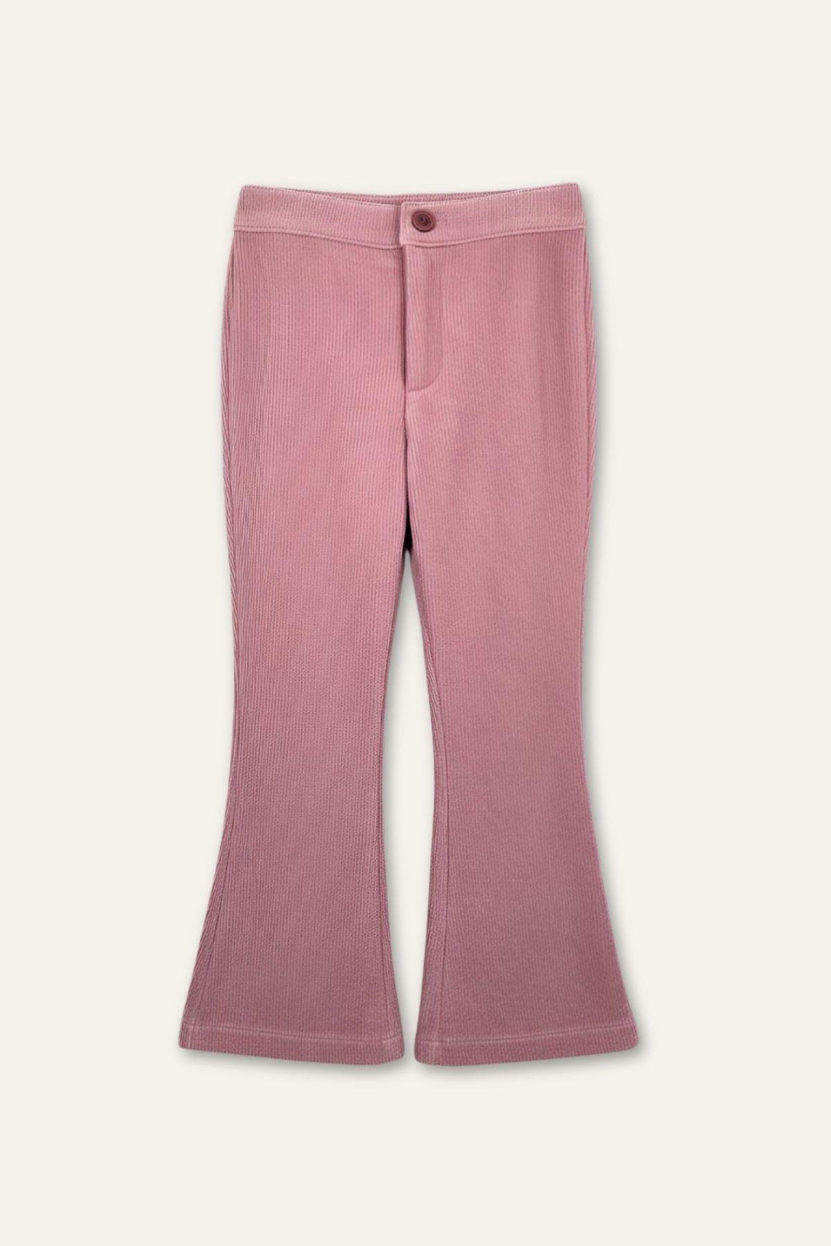 Kız Çocuk Ispanyol Paça Pantolon - Gül Kurusu