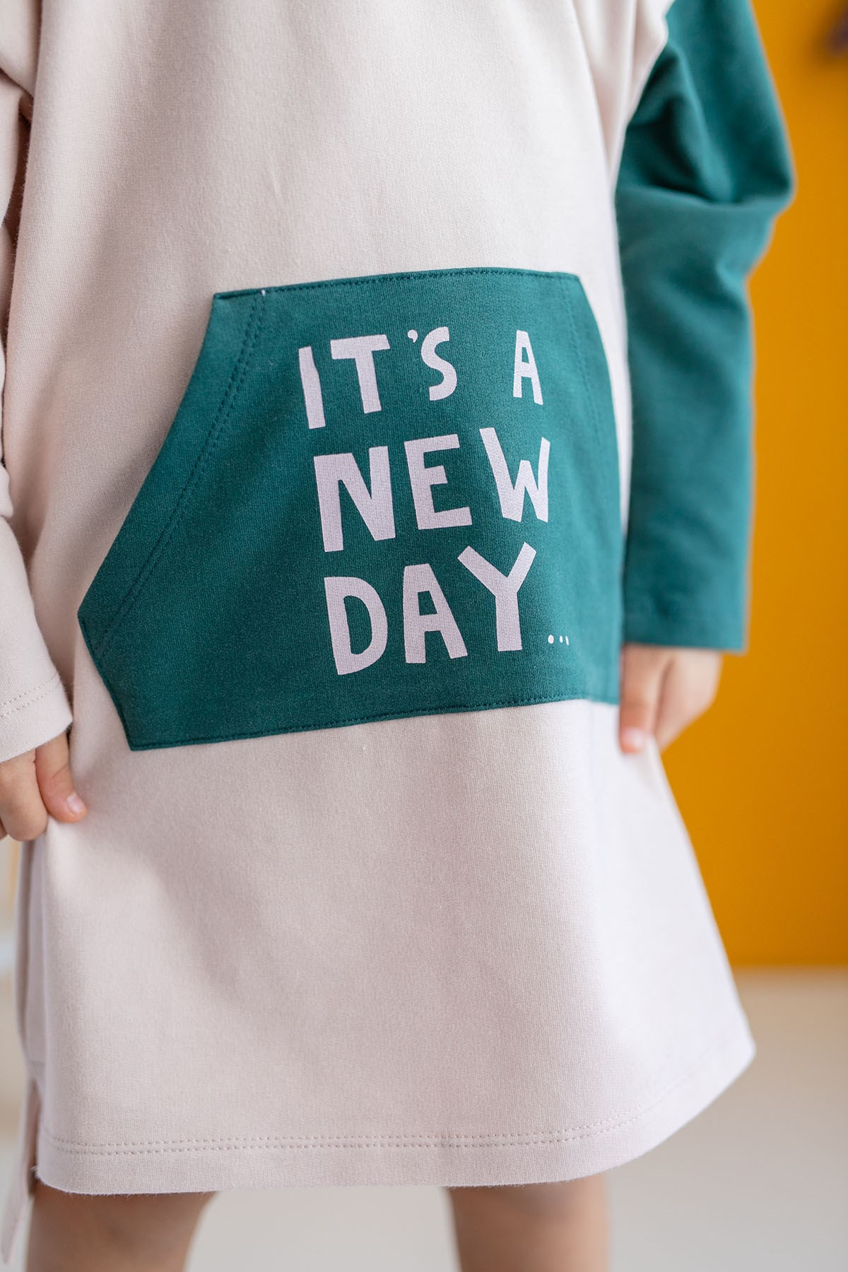 Kız Çocuk Kapüşonlu New Day Elbise (2-6yaş)